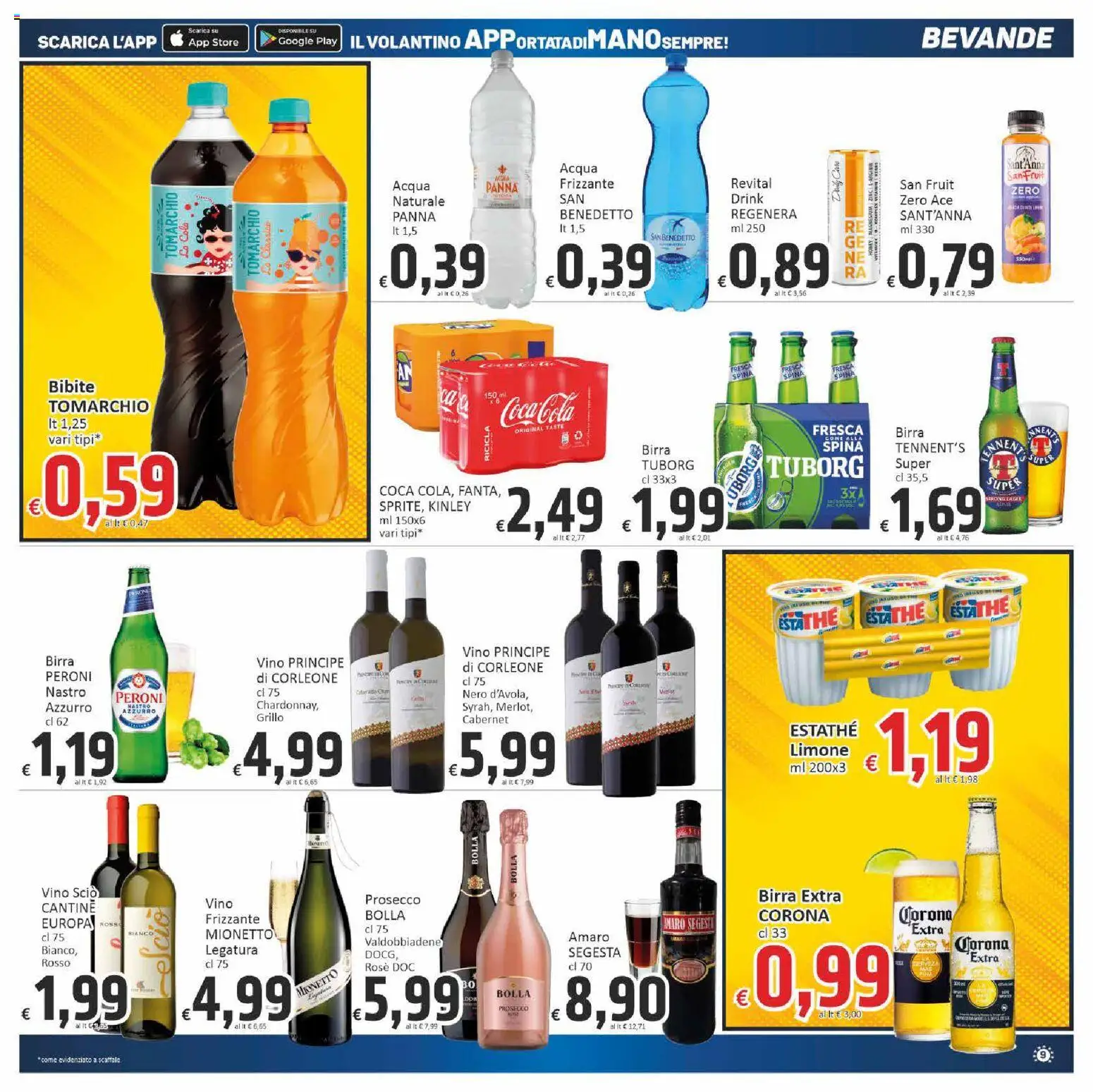 Volantino Paghi Poco del 07.01.2026 | Pagina: 9 | Prodotti: Acqua Panna, Limone, Vino, Bibite