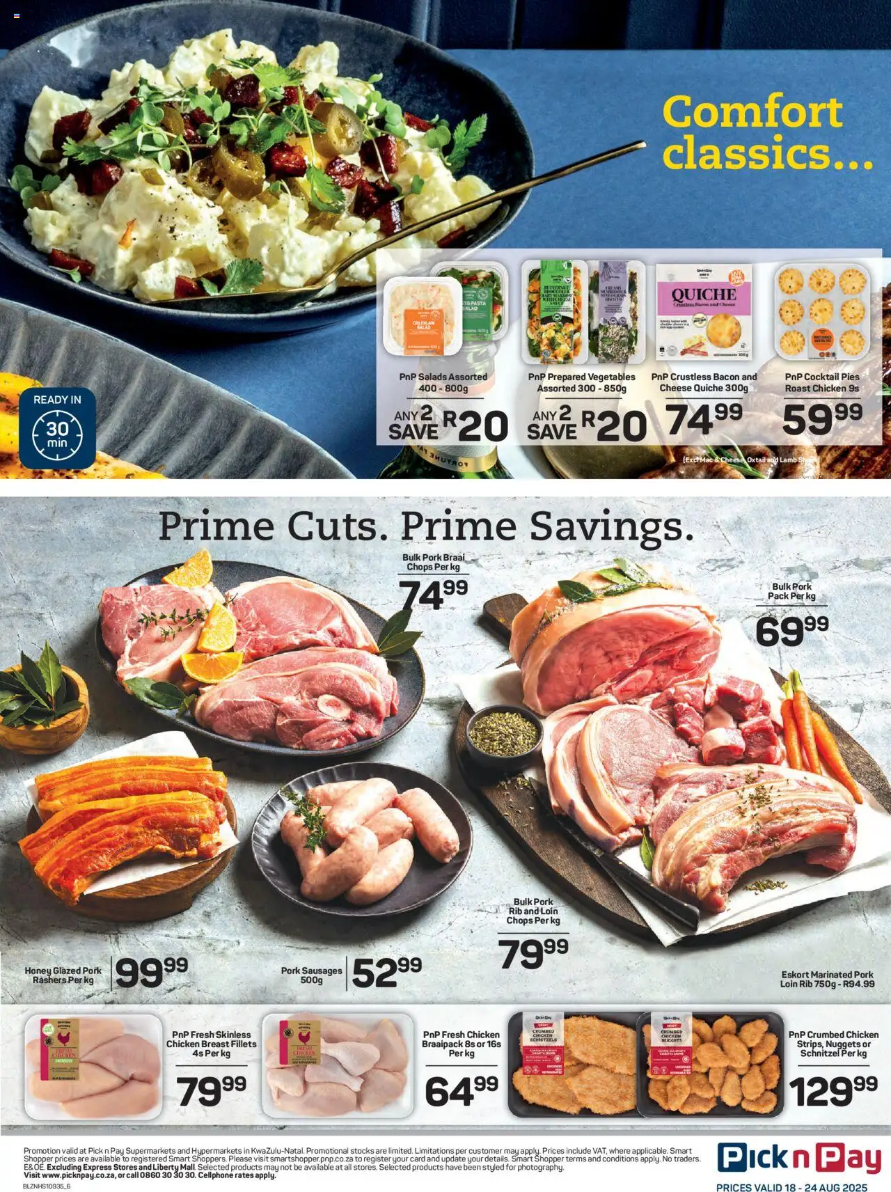 Pick n Pay KwaZulu-Natal - Weekly Specials │ valid from 18.08.2025 | Page: 6 | Products: Pork, Pasta, Salad, Vegetables