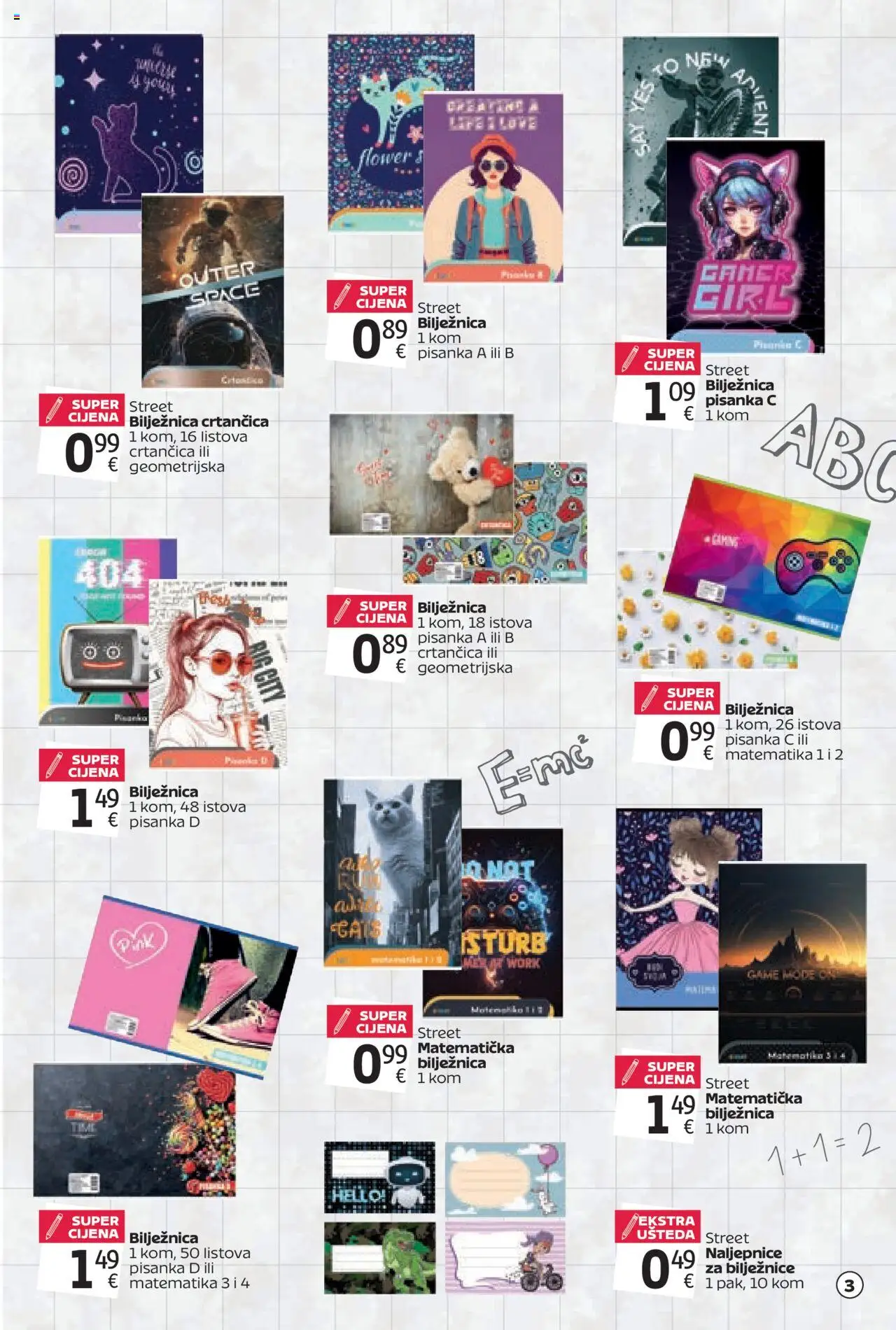 Tommy katalog | vrijedi od 18.08.2025 | Stranica: 3 | Proizvodi: Bilježnica, Pisanka, Crtančica