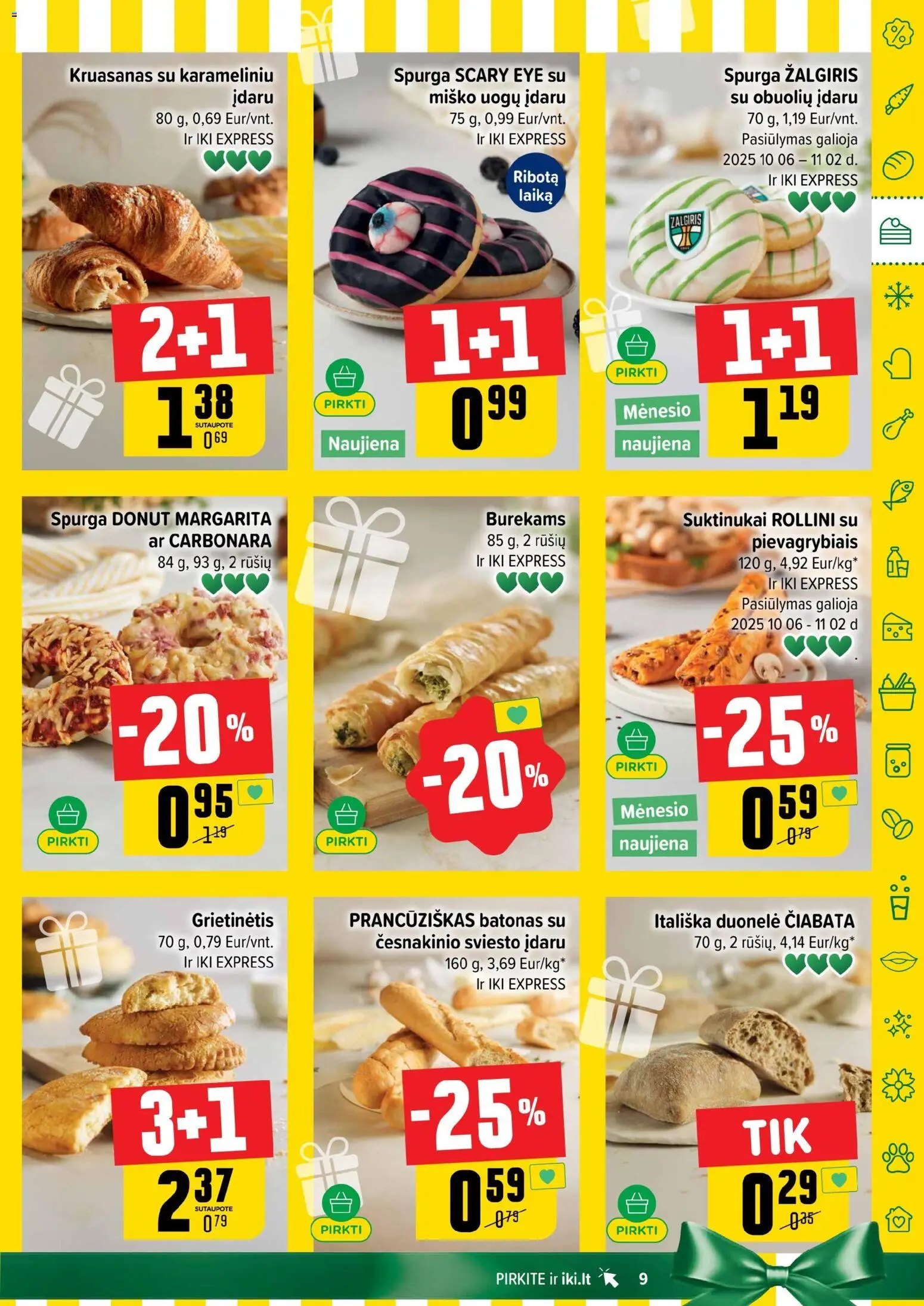 IKI akcijos nuo 27.10.2025 | Puslapis: 9 | Prekių: Batonas, Spurga