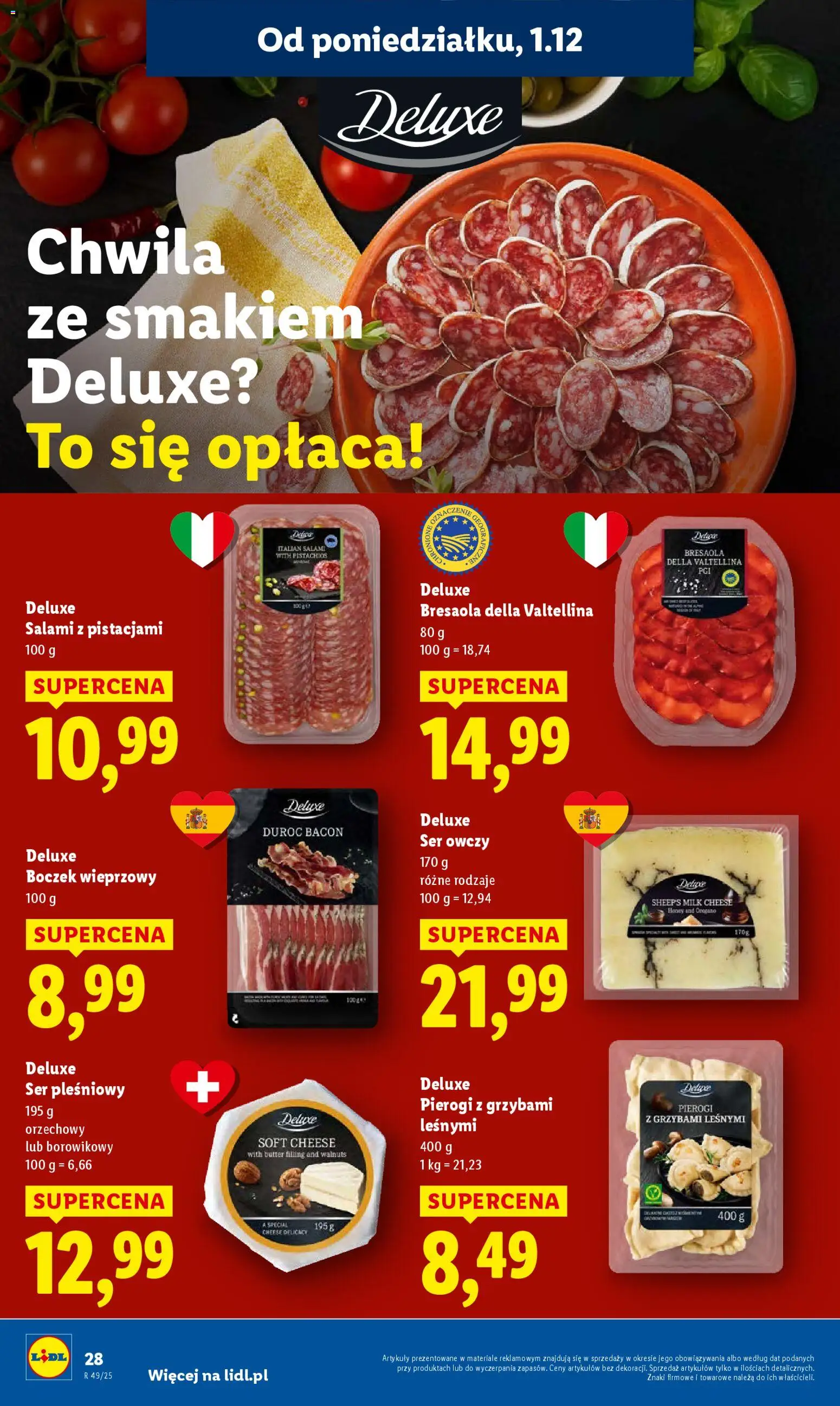 Lidl Gazetka od 01.12.2025 | Strona: 30 | Produkty: Ser pleśniowy, Oregano, Ser owczy, Pierogi