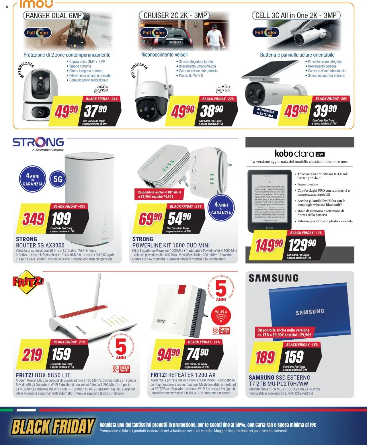 Volantino Trony del 19.06.2025 | Pagina: 13 | Prodotti: Router, Faretto, Adattatore, Fan