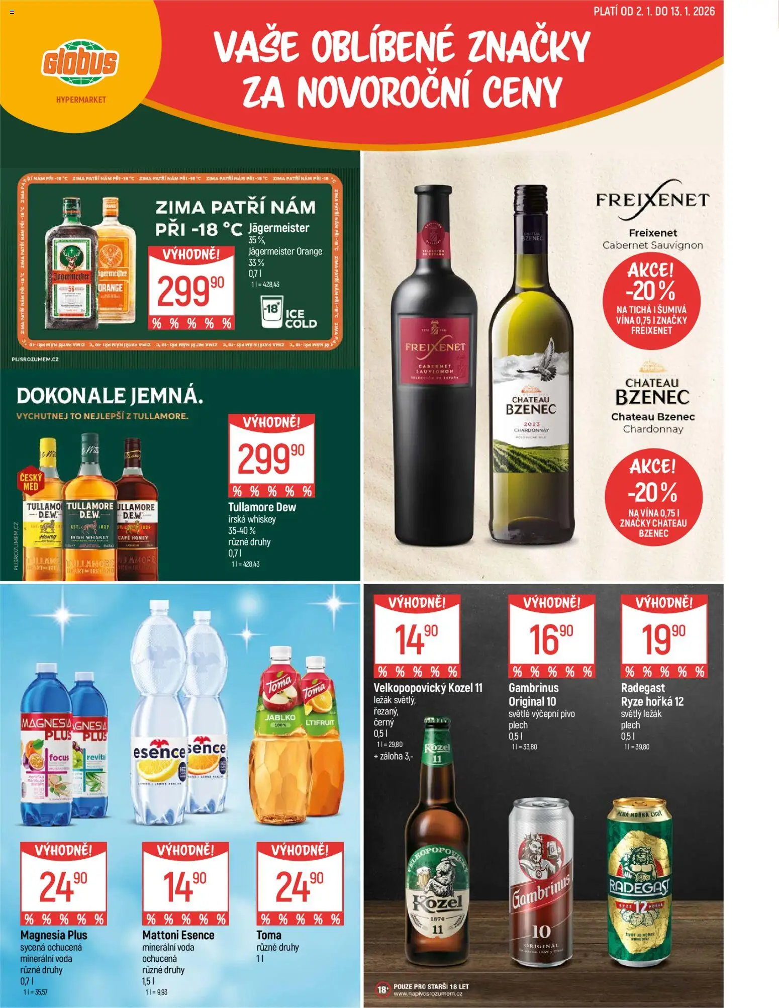 Globus leták - Karlovy Vary od 02.01.2026 | Strana: 4 | Produkty: Jägermeister, Whiskey, Plech, Cabernet Sauvignon