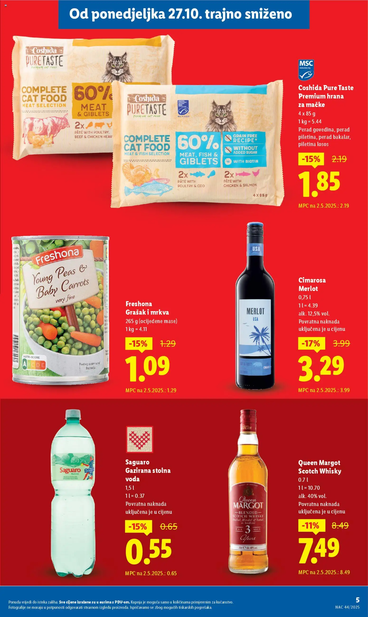 Lidl katalog | vrijedi od 08.09.2025 | Stranica: 5 | Proizvodi: Mrkva, Voda, Hrana za mačke, Grašak