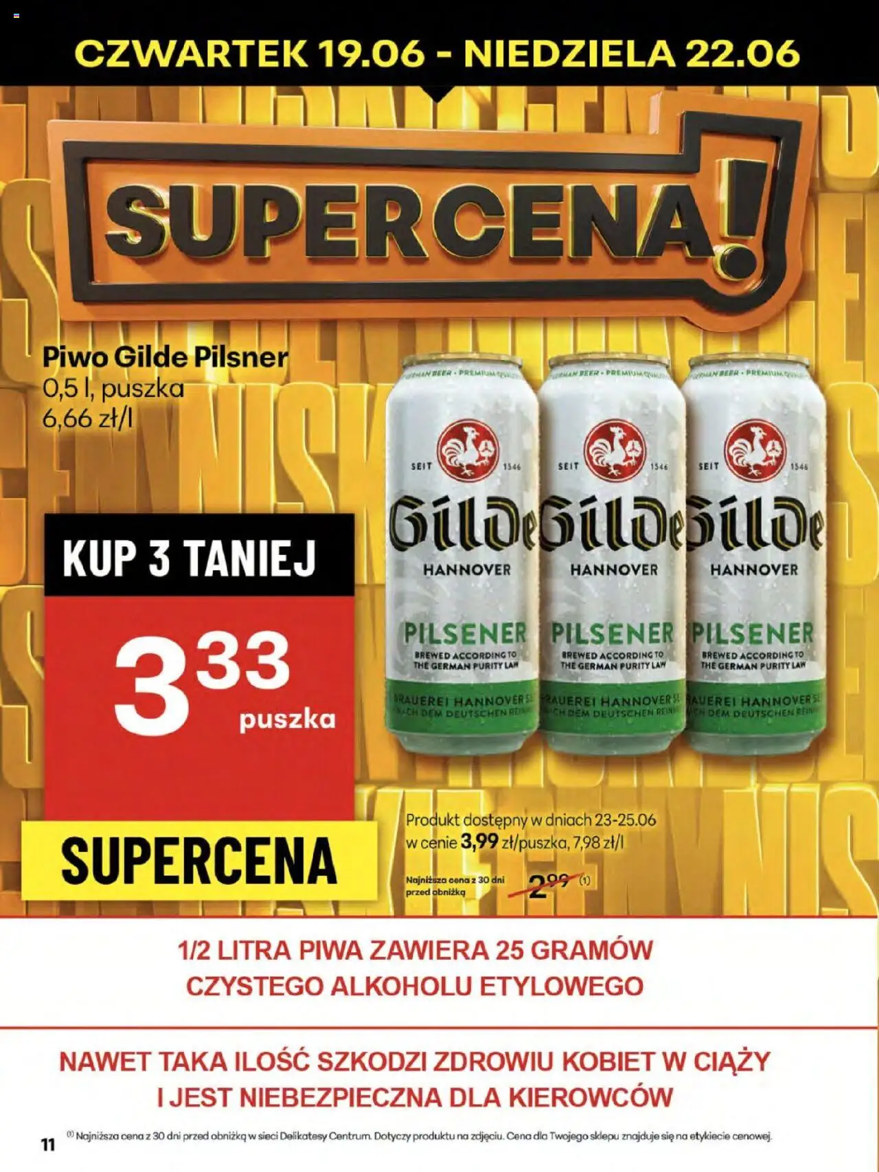 Delikatesy Centrum Gazetka od 19.06.2025 | Strona: 11 | Produkty: Delikatesy, Piwo