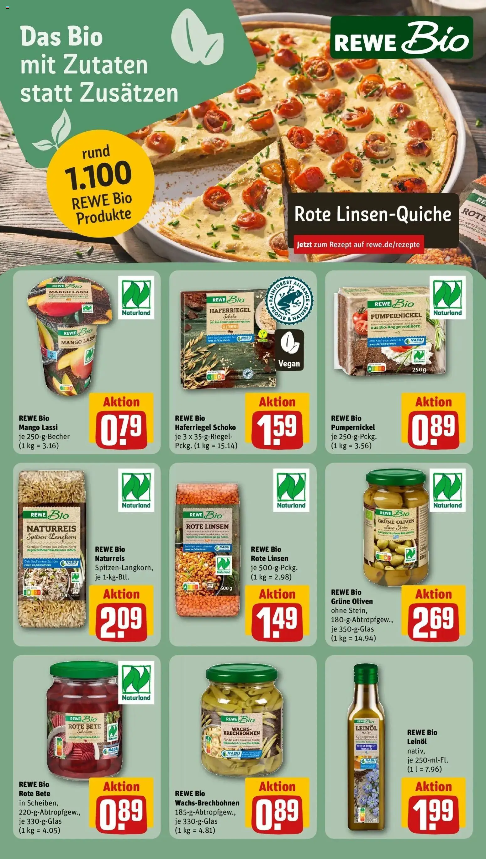 Rewe Prospekt Berlin / Lichtenberg	 – gültig ab 05.04.2026 | Seite: 13 | Produkte: Leinöl, Küche, Mango