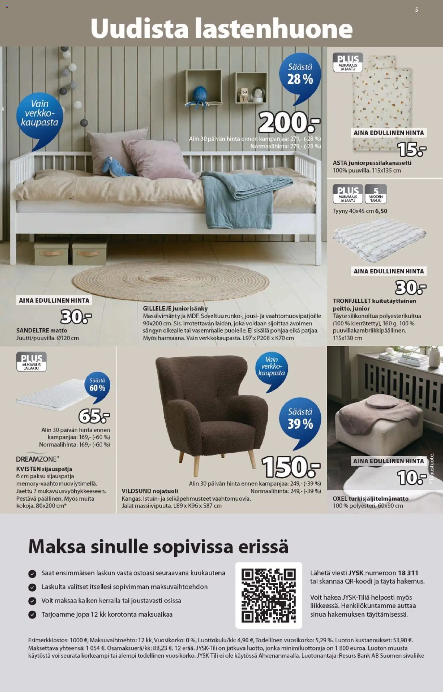 JYSK tarjoukset – voimassa 29.01.2026 alkaen | Sivu: 5 | Tuotteet: Tyyny, Nojatuoli, Matto, Voi