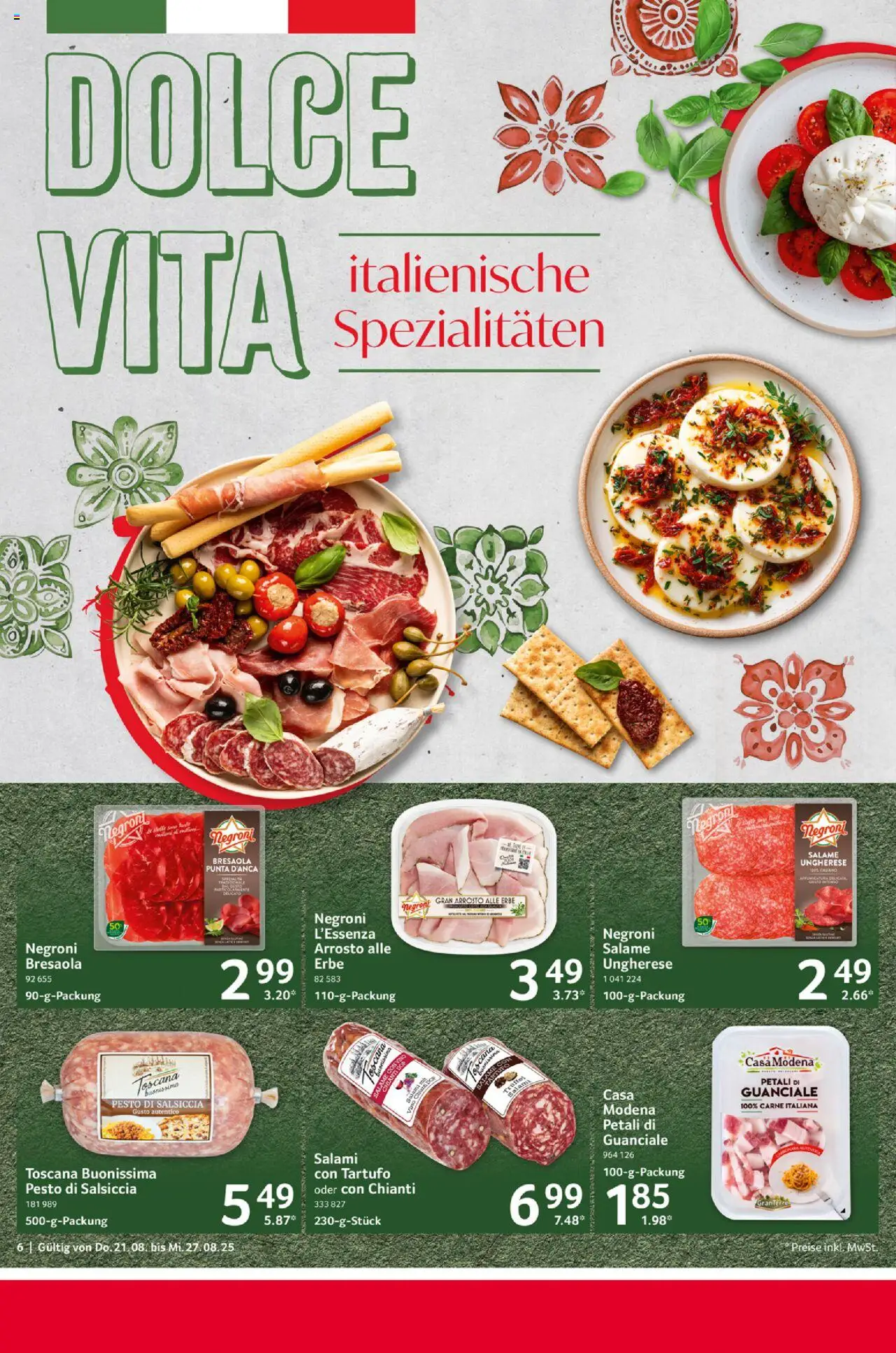 Selgros Prospekt 	 - gültig ab dem 21.08.2025 | Seite: 6 | Produkte: Salami
