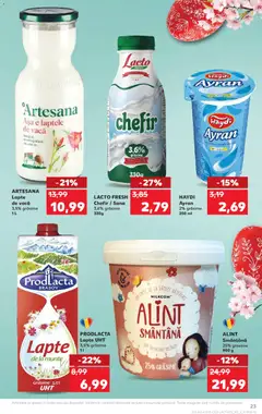 Ofertele Kaufland valabile de la 25.03.2026 | Pagină: 23 | Produse: Lapte, Kefir, Smântână
