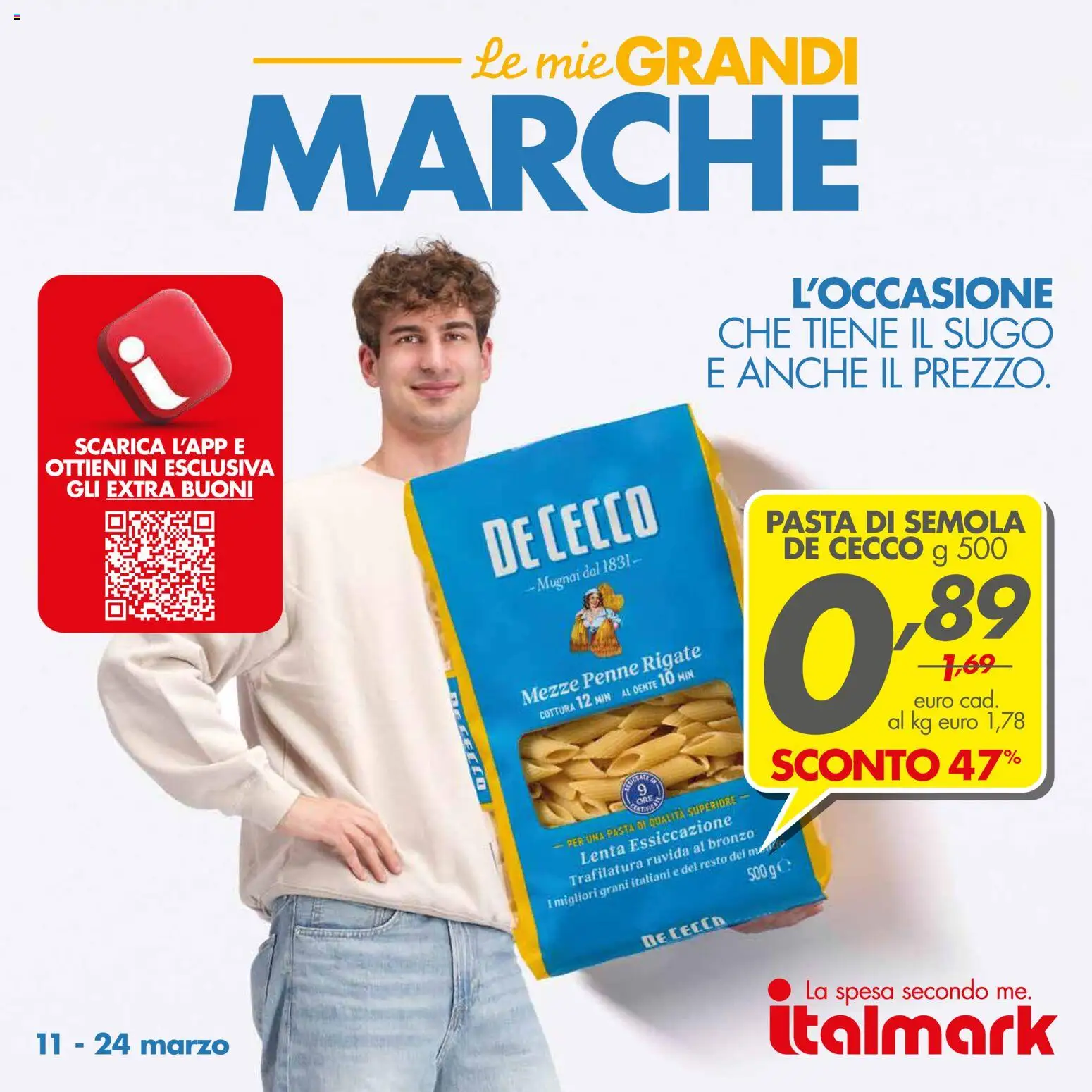 Volantino Italmark del 11.03.2026 | Pagina: 1 | Prodotti: Pasta, Sugo, Penne