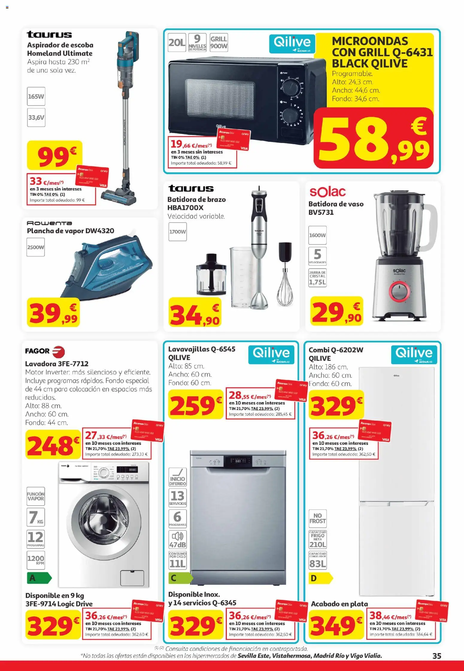 Alcampo -  Canarias │ válido desde el 12.03.2026 | Página: 35 | Productos: Escoba, Lavavajillas, Plancha, Aspirador