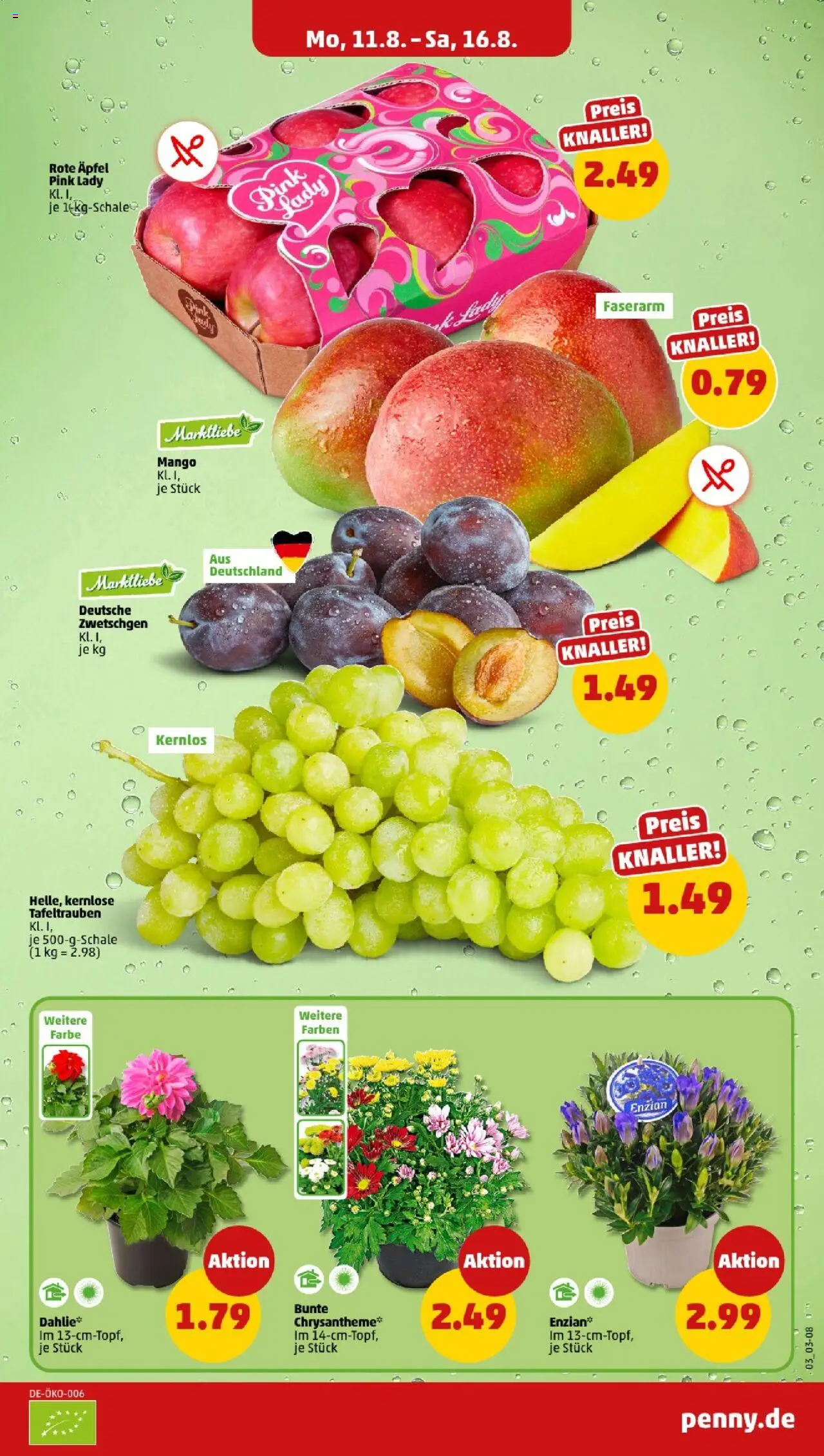 Penny - Niedersachsen - gültig ab dem 11.08.2025 | Seite: 3 | Produkte: Äpfel, Zwetschgen, Mango
