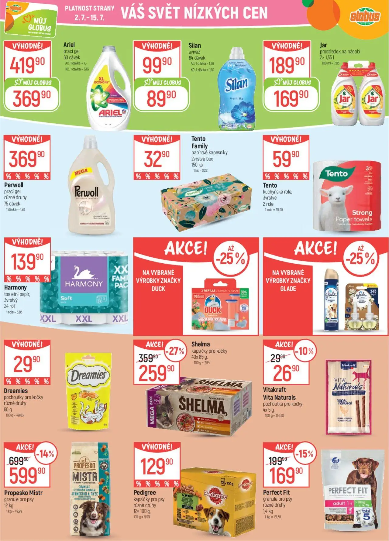 Globus leták od 02.07.2025 | Strana: 32 | Produkty: Prací gel, Rýže, Papírové kapesníky, Pedigree