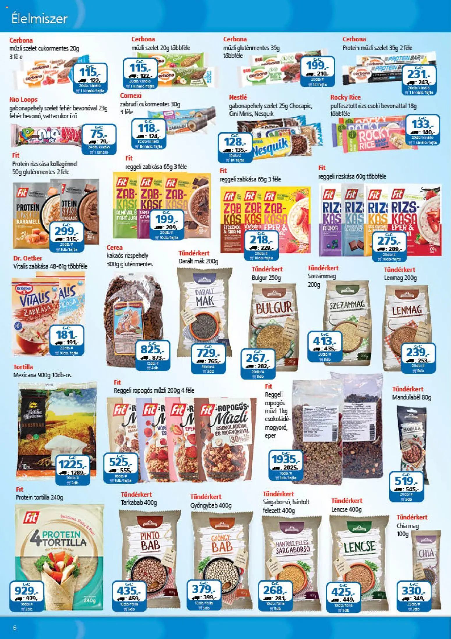 ÁRKLUB akciós ujság - amely érvényes a következő dátumtól: 01.01.2026 | Oldal: 6 | Termékek: Protein bar, Müzli, Zabkása, Chia mag