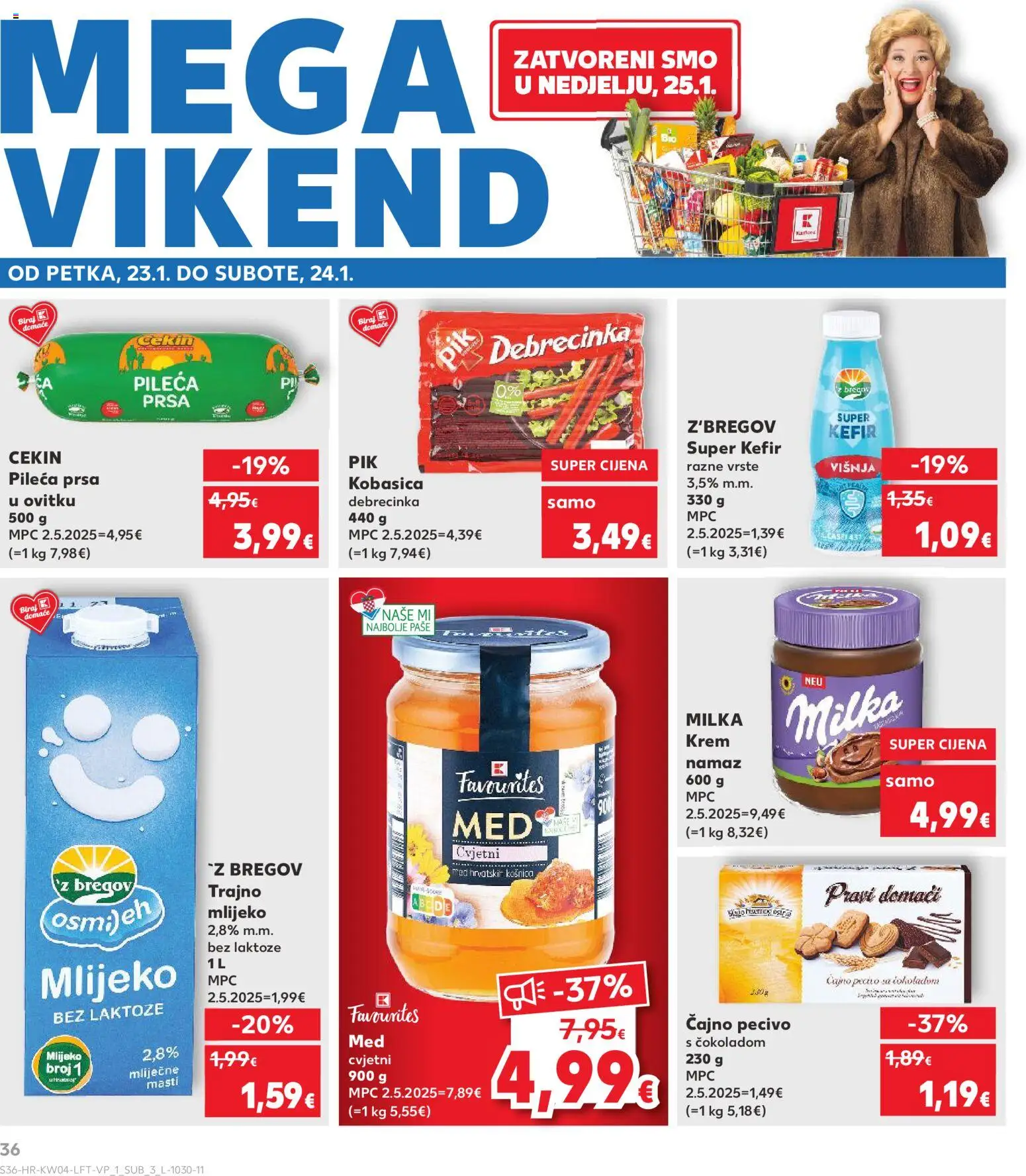 Kaufland katalog | vrijedi od 21.01.2026 | Stranica: 36 | Proizvodi: Trajno mlijeko, Kefir, Pecivo, Namaz