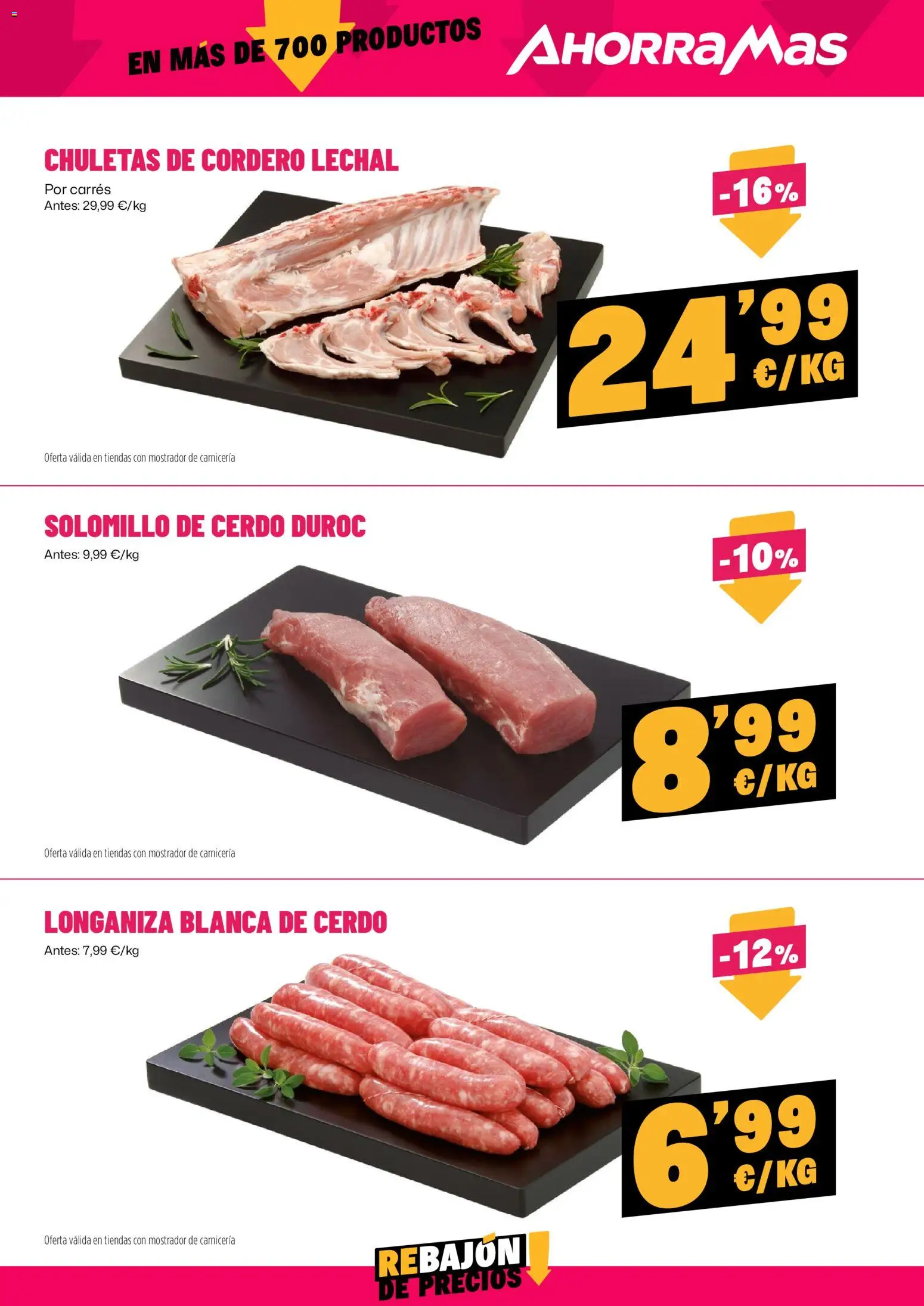 AhorraMas folleto │ válido desde el 09.04.2026 | Página: 5 | Productos: Solomillo de cerdo, Chuletas de cordero, Cerdo, Longaniza