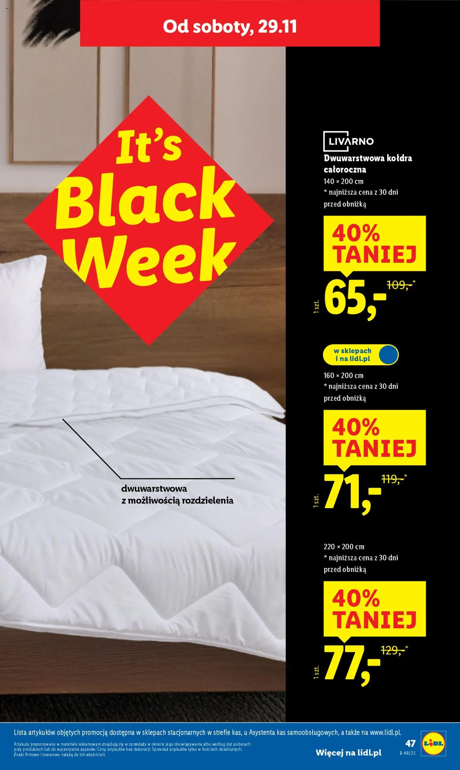 Lidl Black Friday od 24.11.2025 | Strona: 51 | Produkty: Kołdra