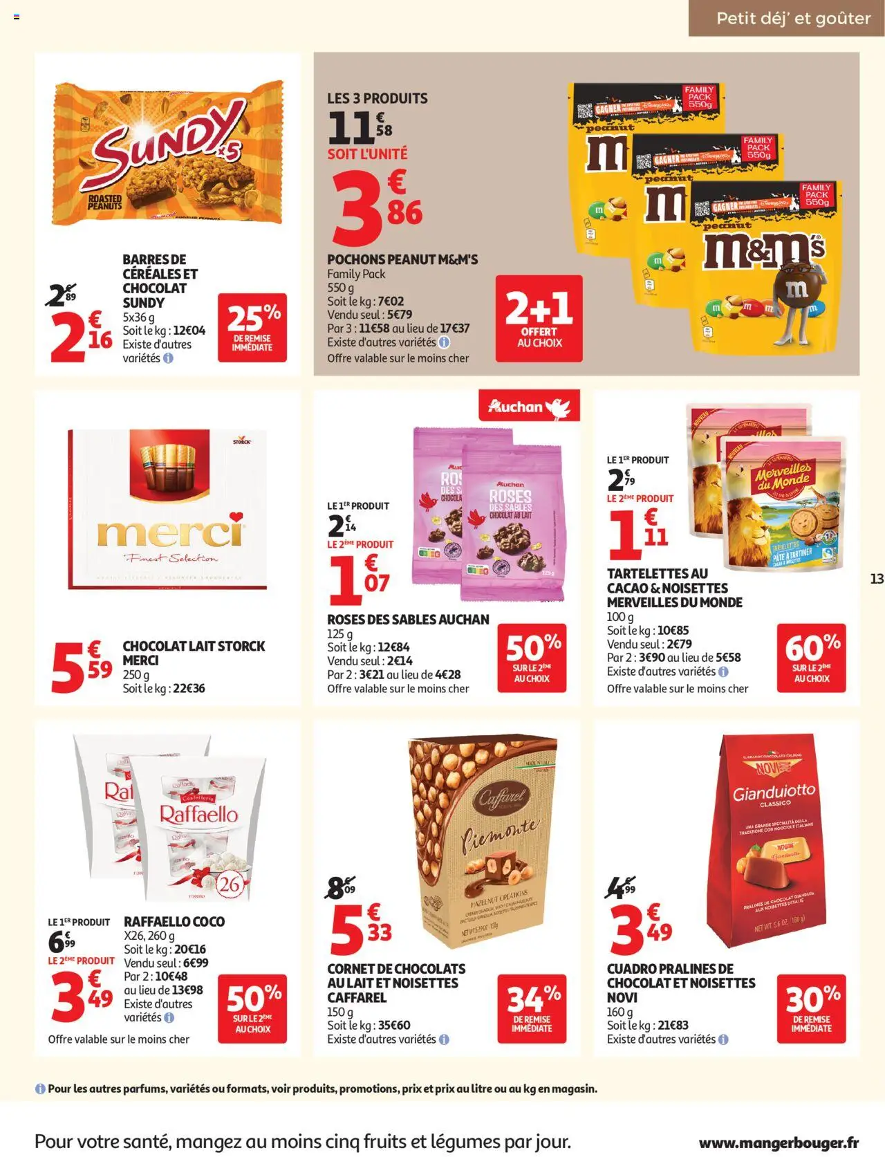 {H1} | Page: 13 | Produits: Raffaello, Lait, Chocolat, Céréales