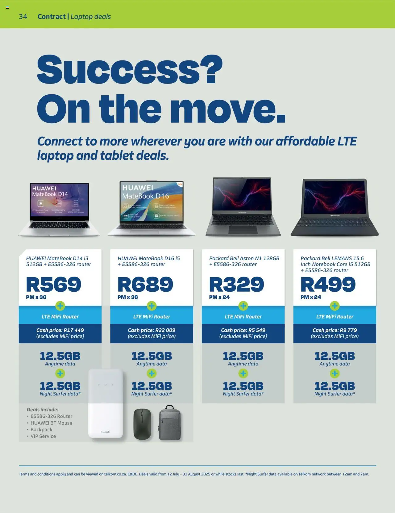 Telkom Deals │ valid from 12.07.2025 | Page: 32 | Products: Data, Notebook, Mouse, Backpack