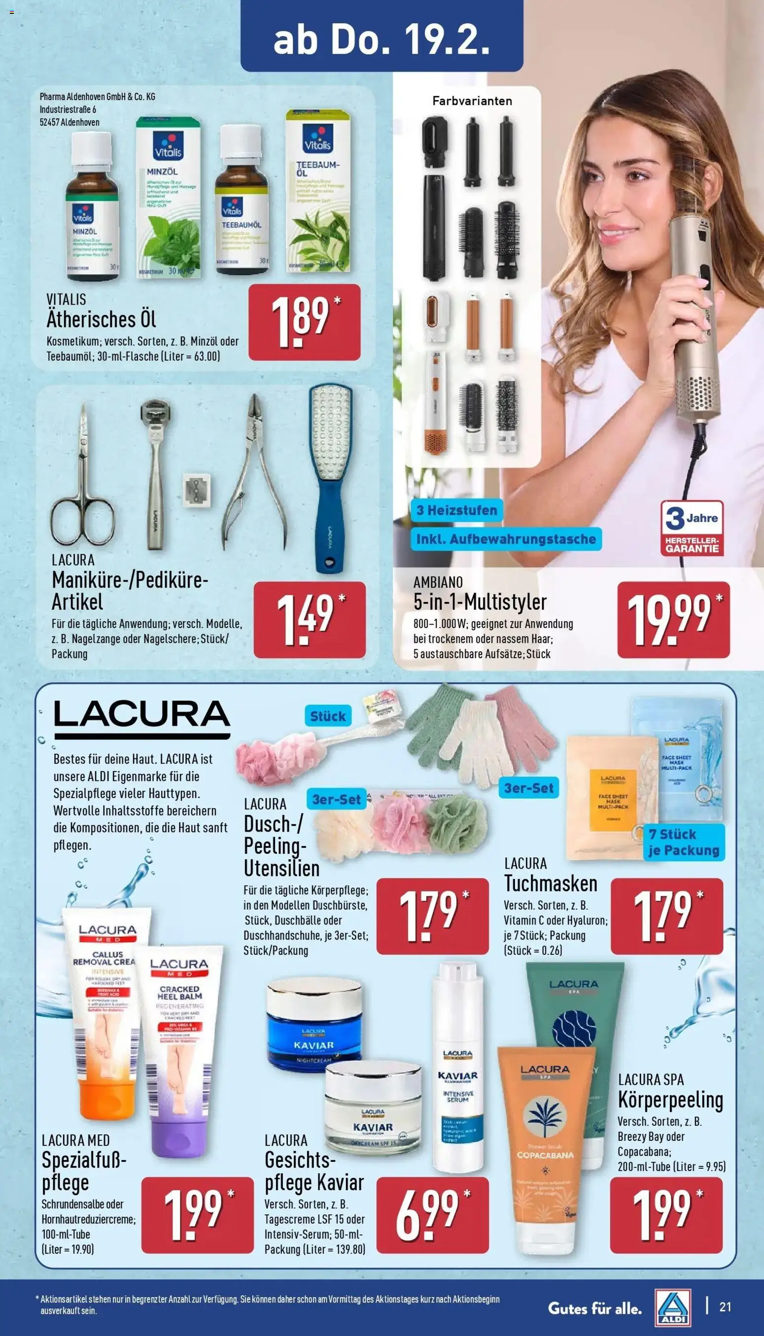 Aldi Wochenangebote – gültig ab 16.02.2026 | Seite: 26 | Produkte: Öl, Peeling, Serum, Tagescreme