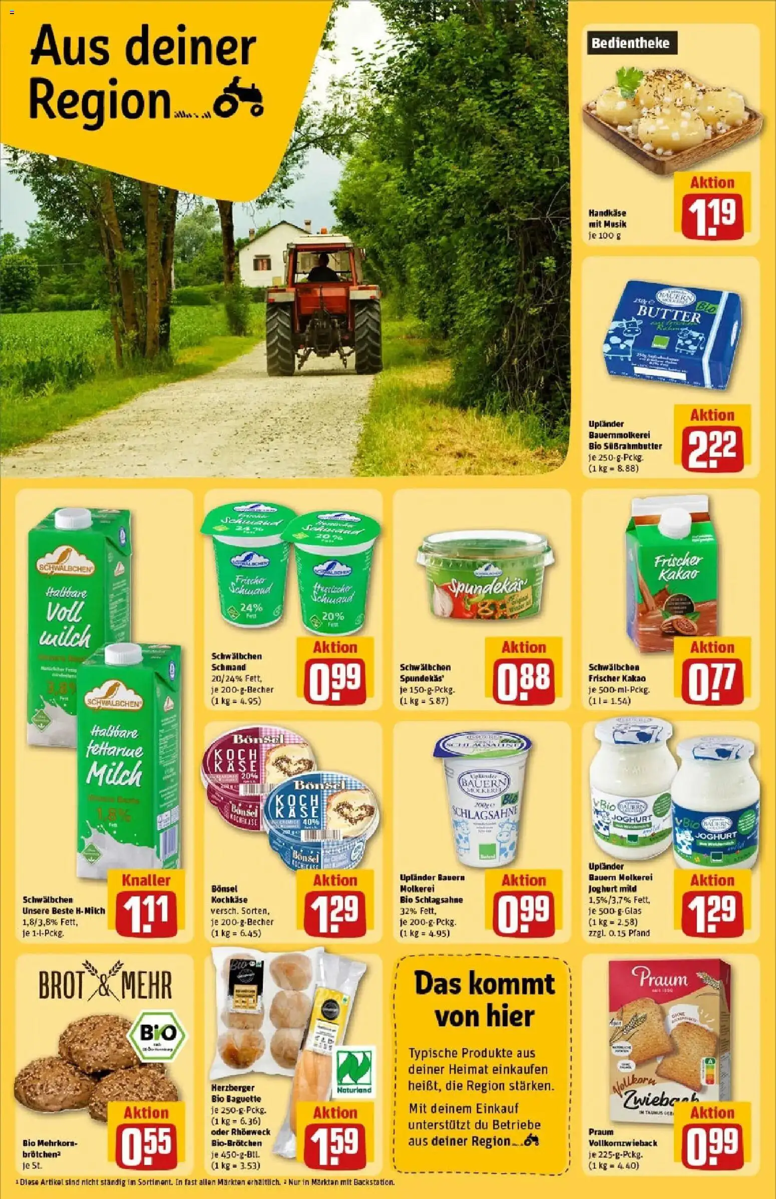 Rewe prospekt Kassel / Niederzwehren	 – gültig ab 26.01.2026 | Seite: 22 | Produkte: Milch, Butter, Joghurt, Brot