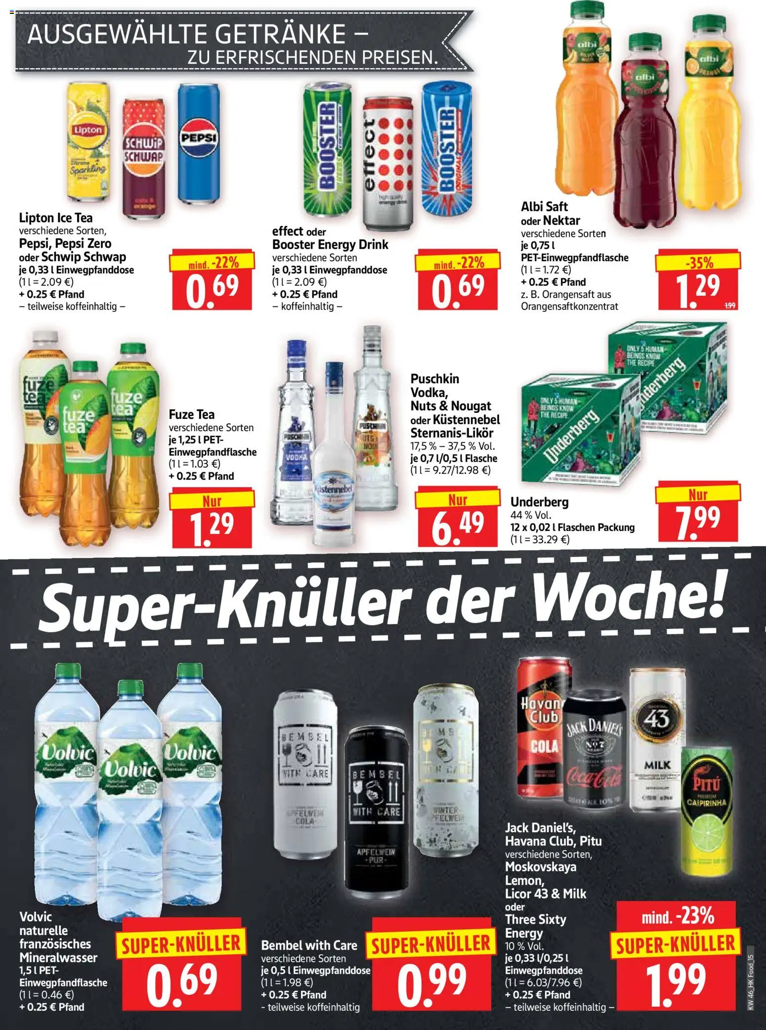 HERKULES Prospekt 	 – gültig ab 10.11.2025 | Seite: 15 | Produkte: Cola, Energy, Saft, Volvic