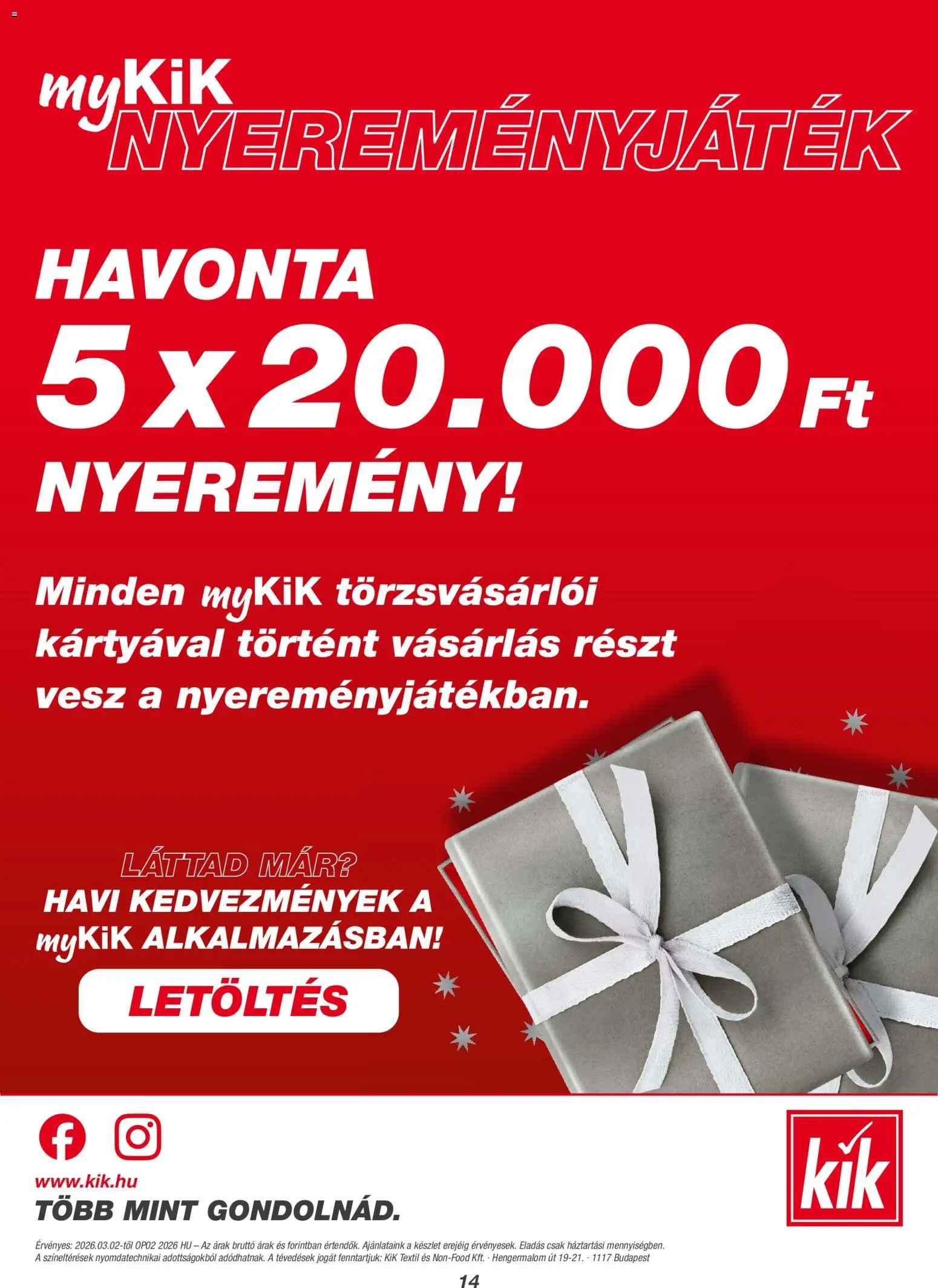Kik akciós ujság - amely érvényes a következő dátumtól: 02.03.2026 | Oldal: 14