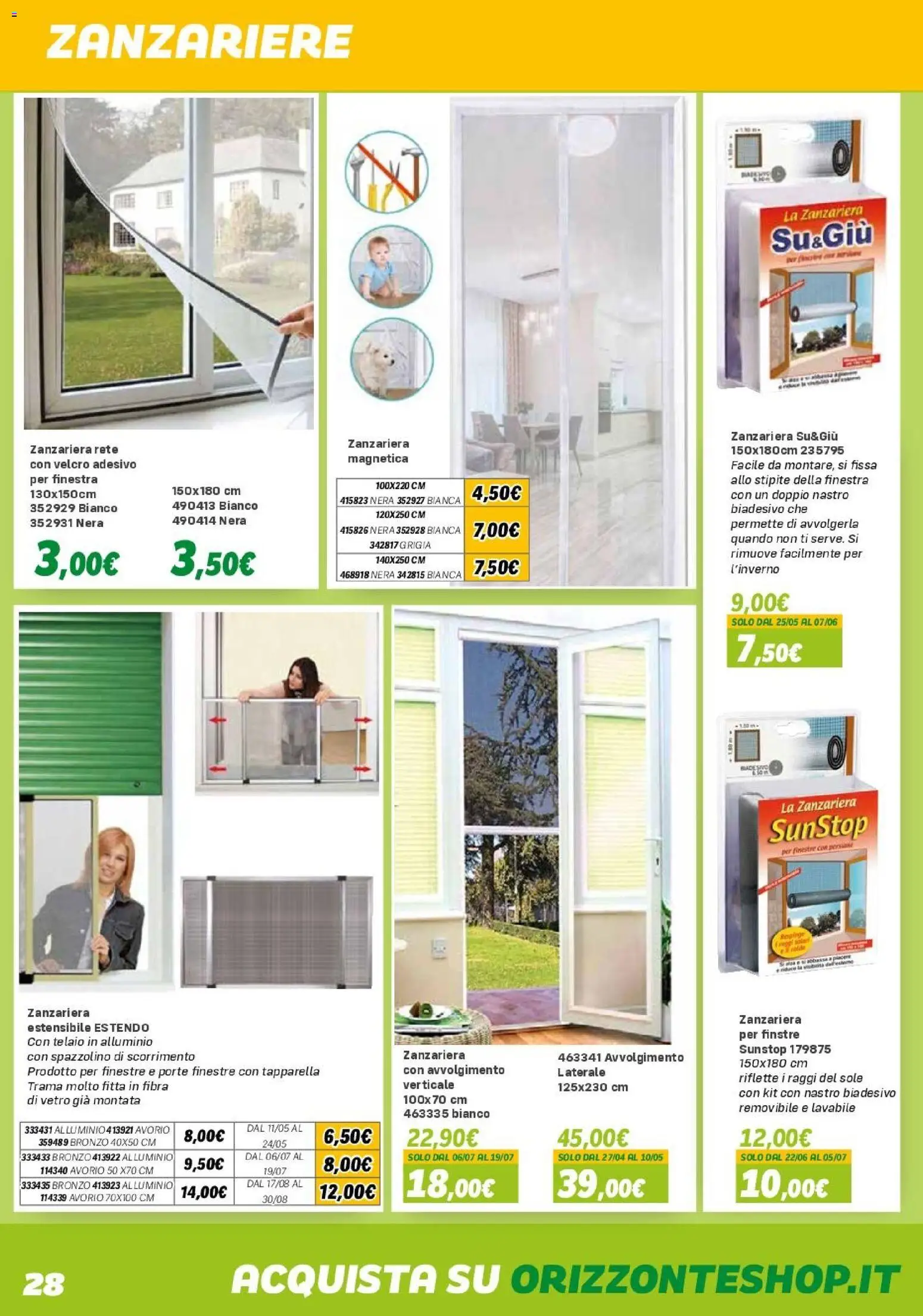 Volantino Orizzonte del 10.04.2026 | Pagina: 28 | Prodotti: Spazzolino, Zanzariera, Alluminio