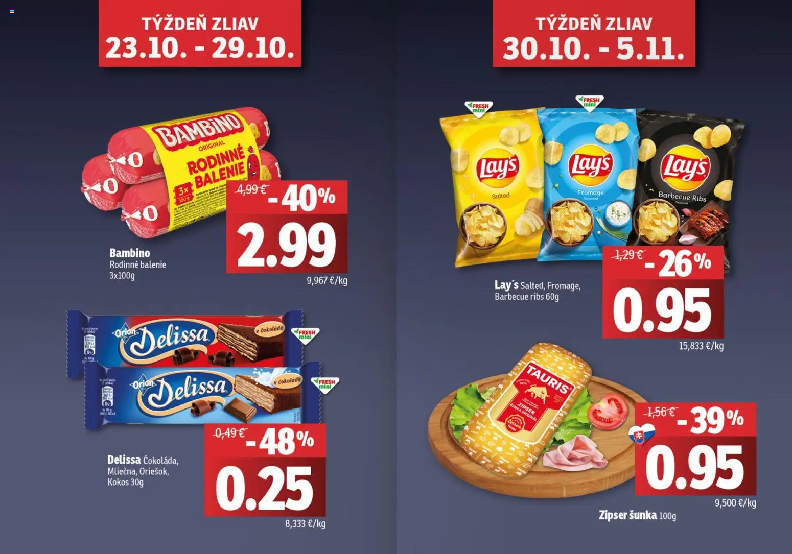 Nové Fresh akcie – leták je platný od 23.10.2025 | Strana: 2 | Produkty: Šunka