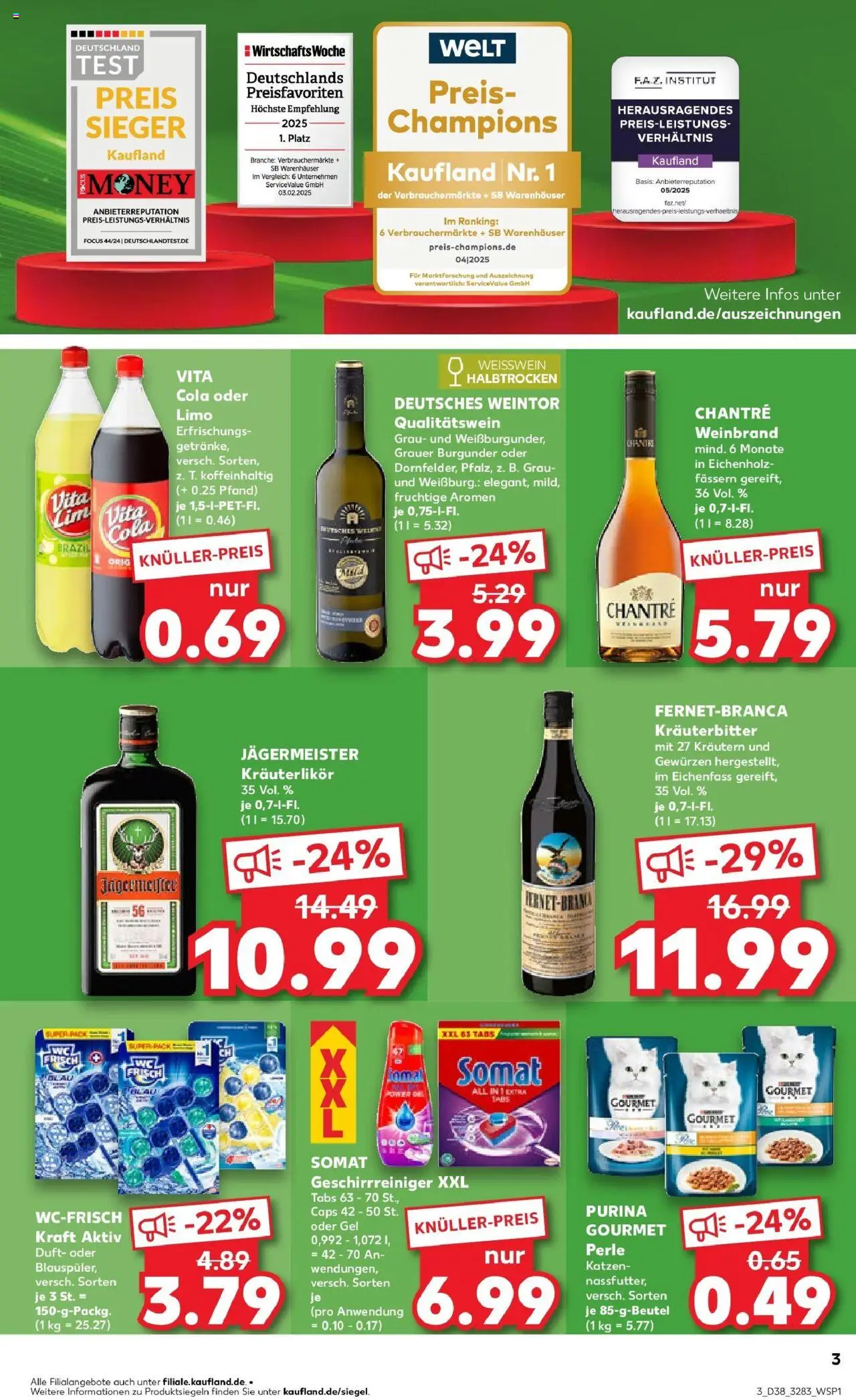 Kaufland prospekt Eisenberg	 – gültig ab 21.09.2025 | Seite: 3 | Produkte: Cola, Weißwein halbtrocken, Duft, Chantré