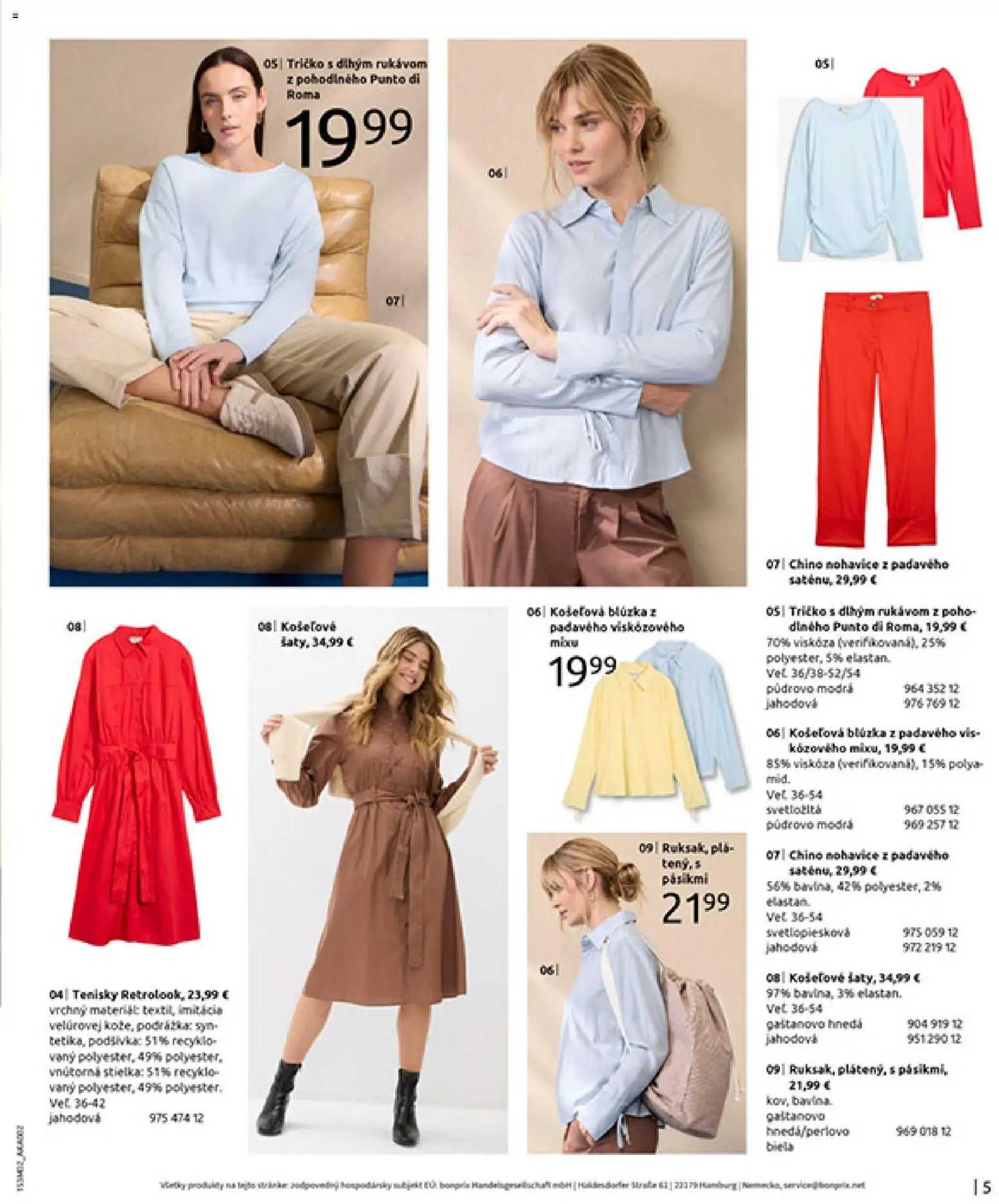 Nové Bonprix akcie – leták je platný od 20.02.2026 | Strana: 7 | Produkty: Tričko, Blúzka, Nohavice, Tenisky