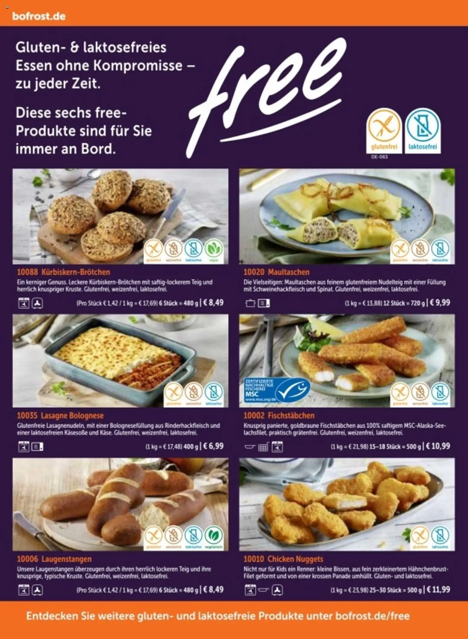Bofrost Katalog – gültig ab 06.03.2026 | Seite: 134 | Produkte: Fischstabchen, Maultaschen, Hahnchenbrust