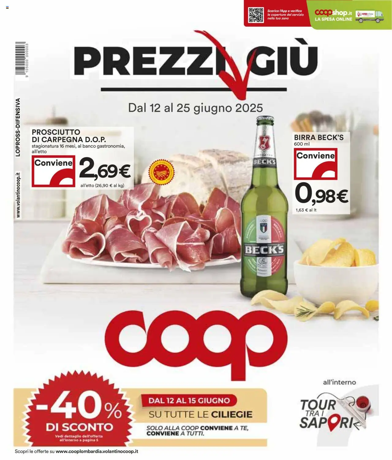 Volantino COOP del 12.06.2025 | Pagina: 1 | Prodotti: Birra, Prosciutto