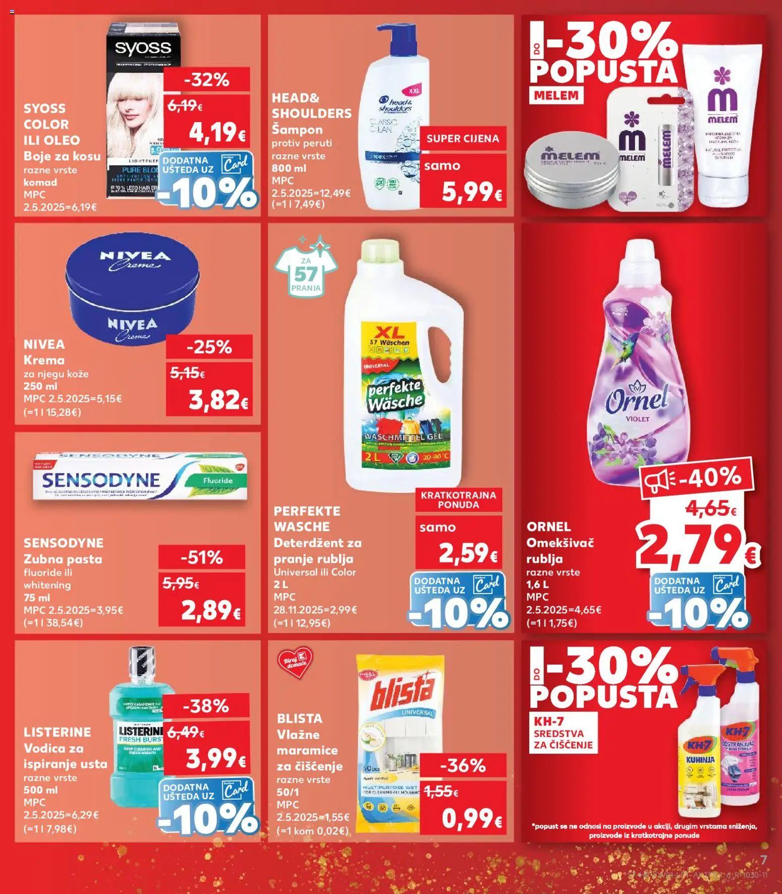 Kaufland katalog | vrijedi od 02.01.2026 | Stranica: 7 | Proizvodi: Šampon, Vlažne maramice, Omekšivač, Nivea