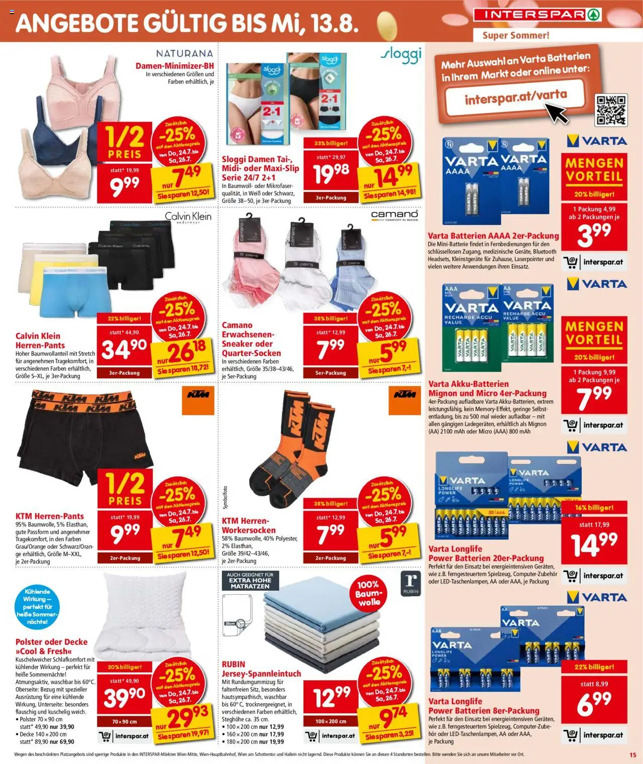 Interspar Flugblatt - Kärnten gültig ab 24.07.2025 | Seite: 15 | Produkte: Decke