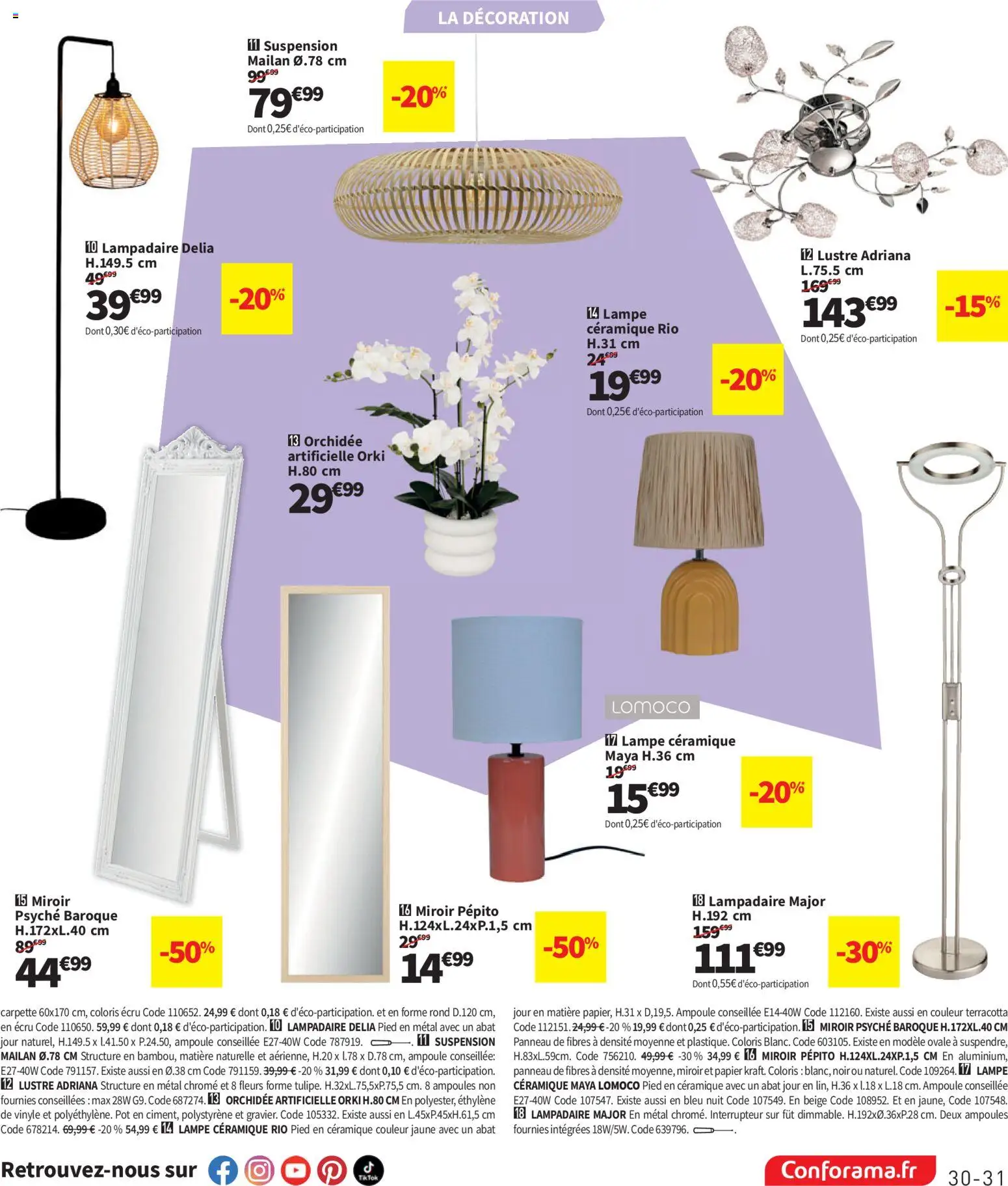 {H1} | Page: 31 | Produits: Lampadaire, Suspension, Orchidée, Lampe