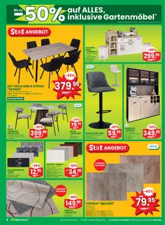 Conforama aktionen Primavera ab 01.04.2026 gültig | Seite: 6 | Produkte: Stuhl, Anrichte, Teppich, Küchenteppich