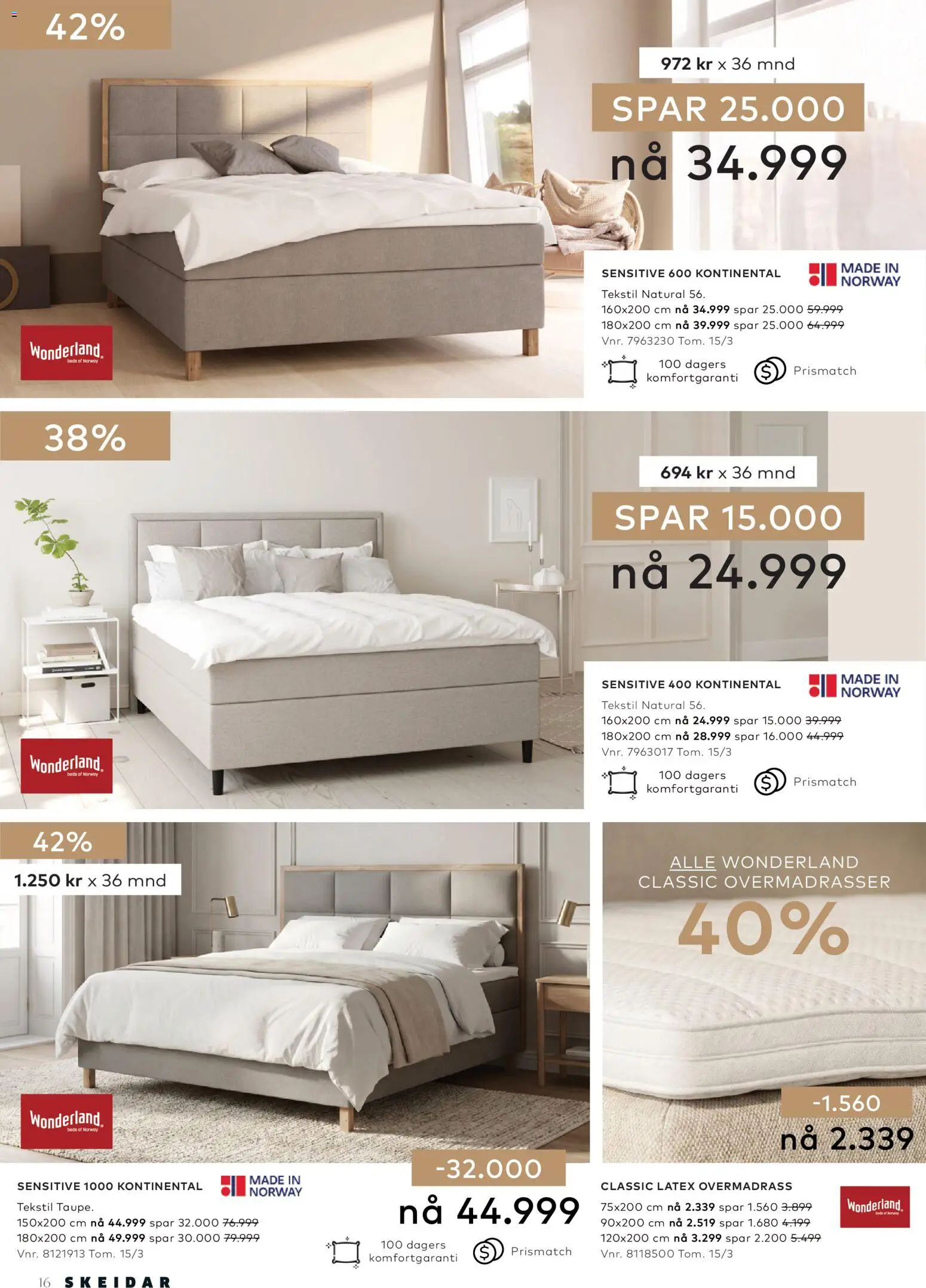 {H1} | Side: 16 | Produkter: Overmadrass