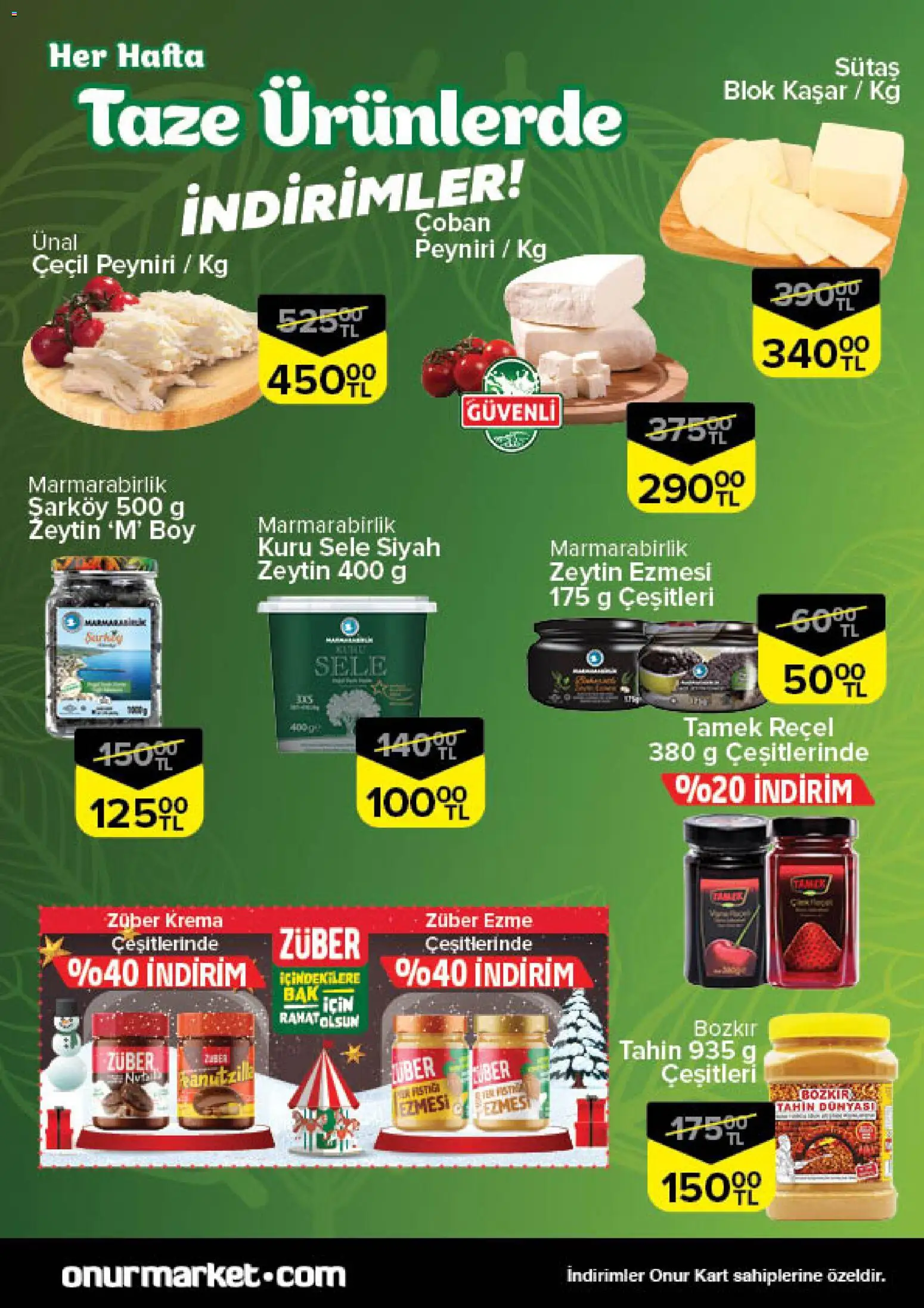 Onur Market Taze Ürünlerde İndirimler - Trakya - 25.12.2025 tarihinden itibaren geçerlidir | Sayfa: 5 | Ürünler: Krema, Zeytin