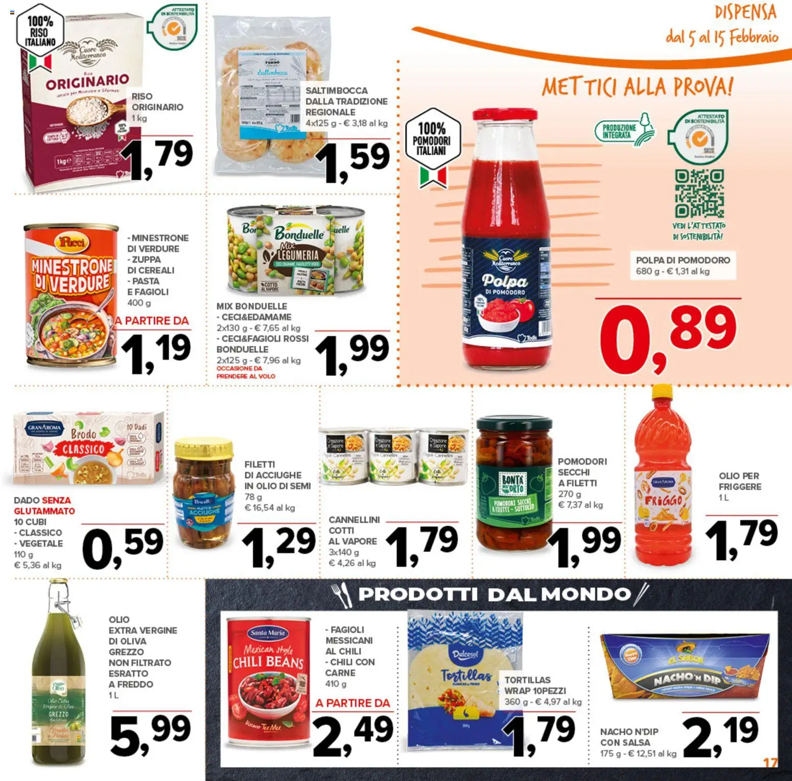 Volantino Todis del 05.02.2026 | Pagina: 17 | Prodotti: Fagioli, Salsa, Pomodoro, Pasta