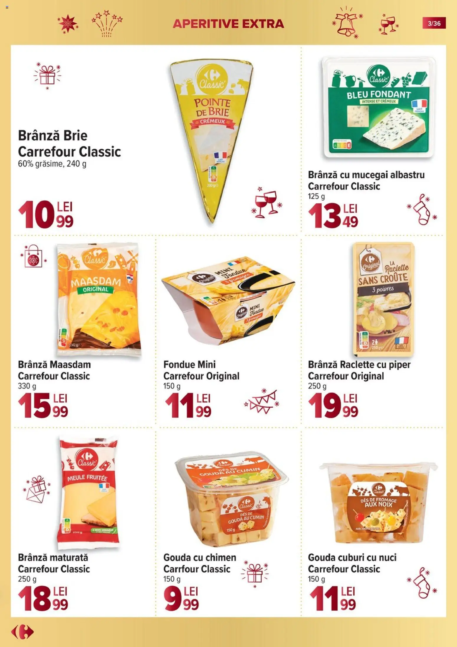 Noul catalog Carrefour – valabil de la 19.11.2025 | Pagină: 3 | Produse: Brânză cu mucegai, Nuci, Piper, Gouda