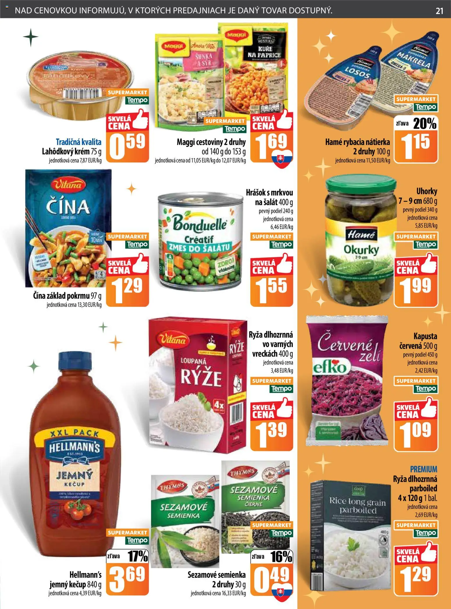 Nové COOP Jednota akcie – leták je platný od 18.12.2025 | Strana: 21 | Produkty: Kečup, Krém, Šalát, Uhorky