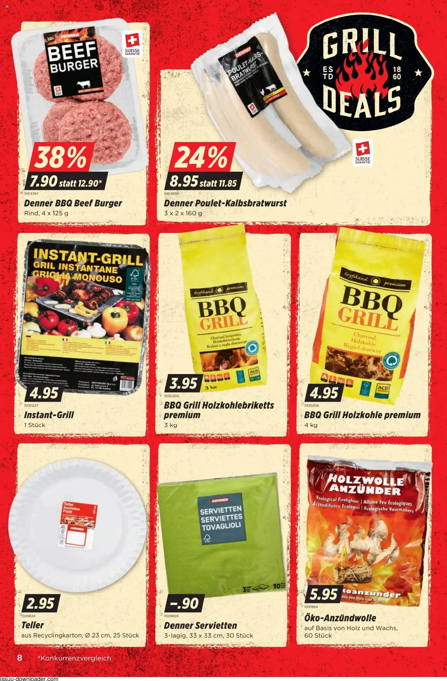 Denner aktionen – gültig ab 09.04.2026 | Seite: 8 | Produkte: Burger, Grill