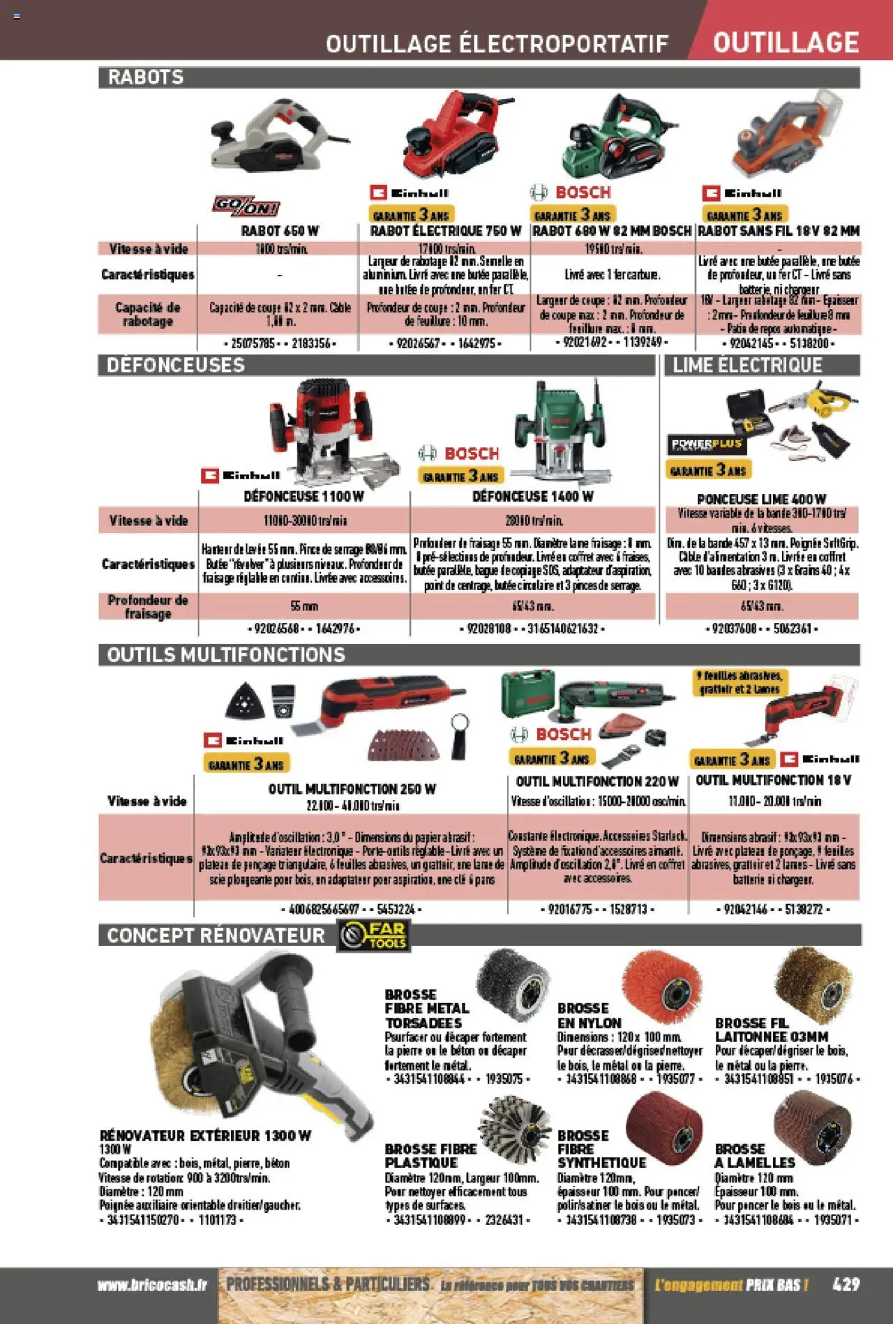 {H1} | Page: 429 | Produits: Adaptateur, Clé, Ponceuse, Brosse