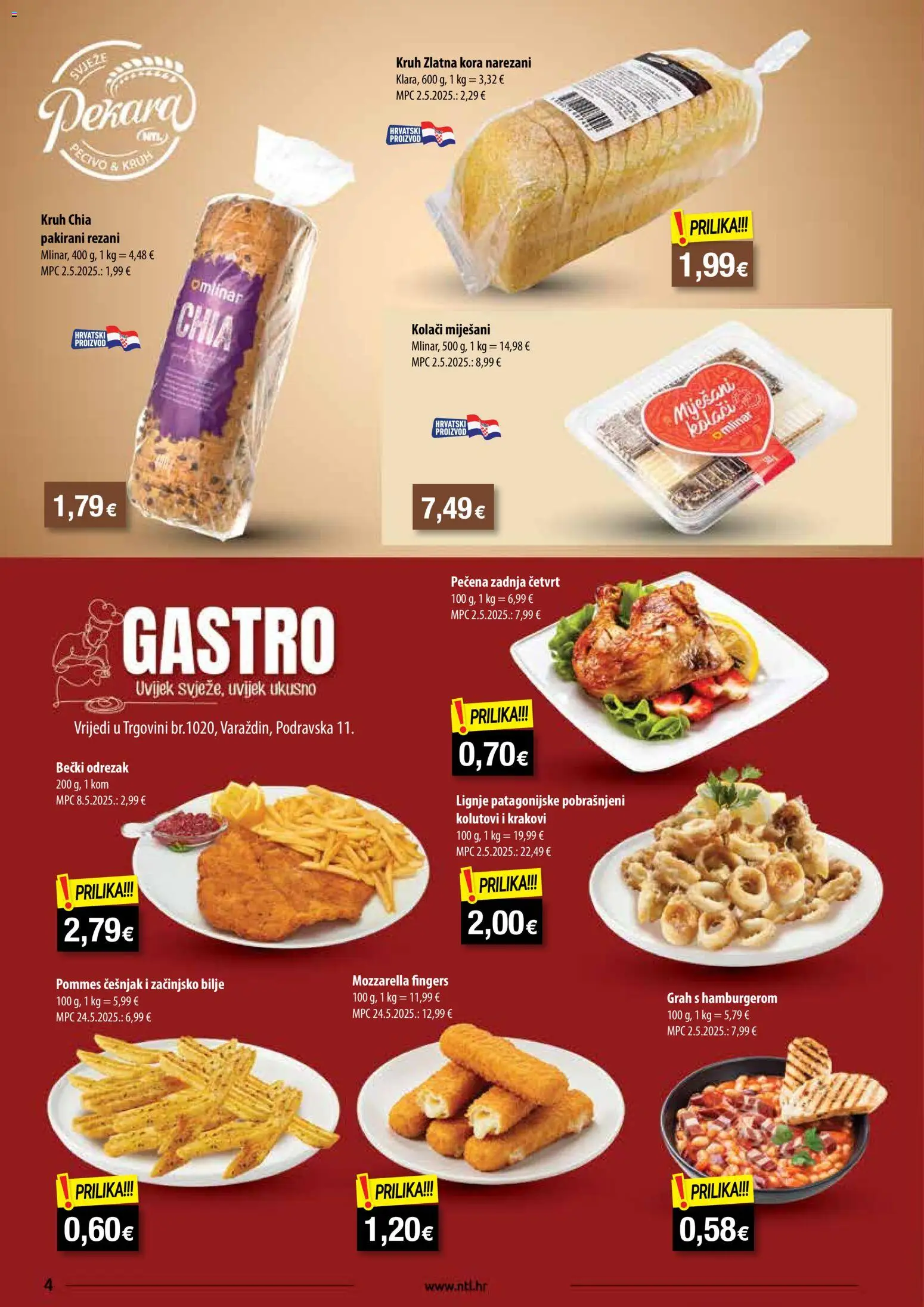NTL katalog | vrijedi od 28.01.2026 | Stranica: 4 | Proizvodi: Pekara, Mozzarella, Češnjak, Pecivo