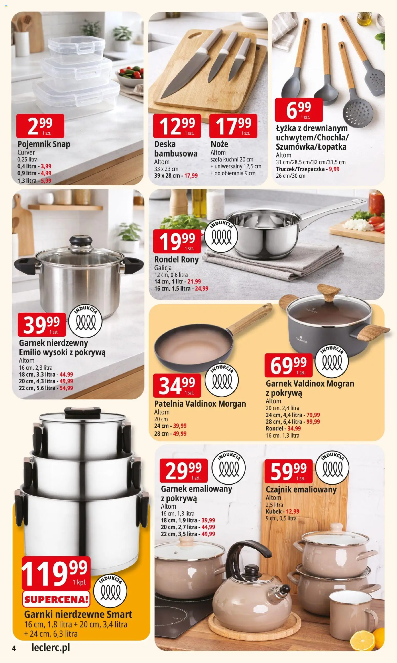 E.Leclerc Gazetka - Radom od 27.01.2026 | Strona: 4 | Produkty: Czajnik, Garnek, Garnki, Patelnia