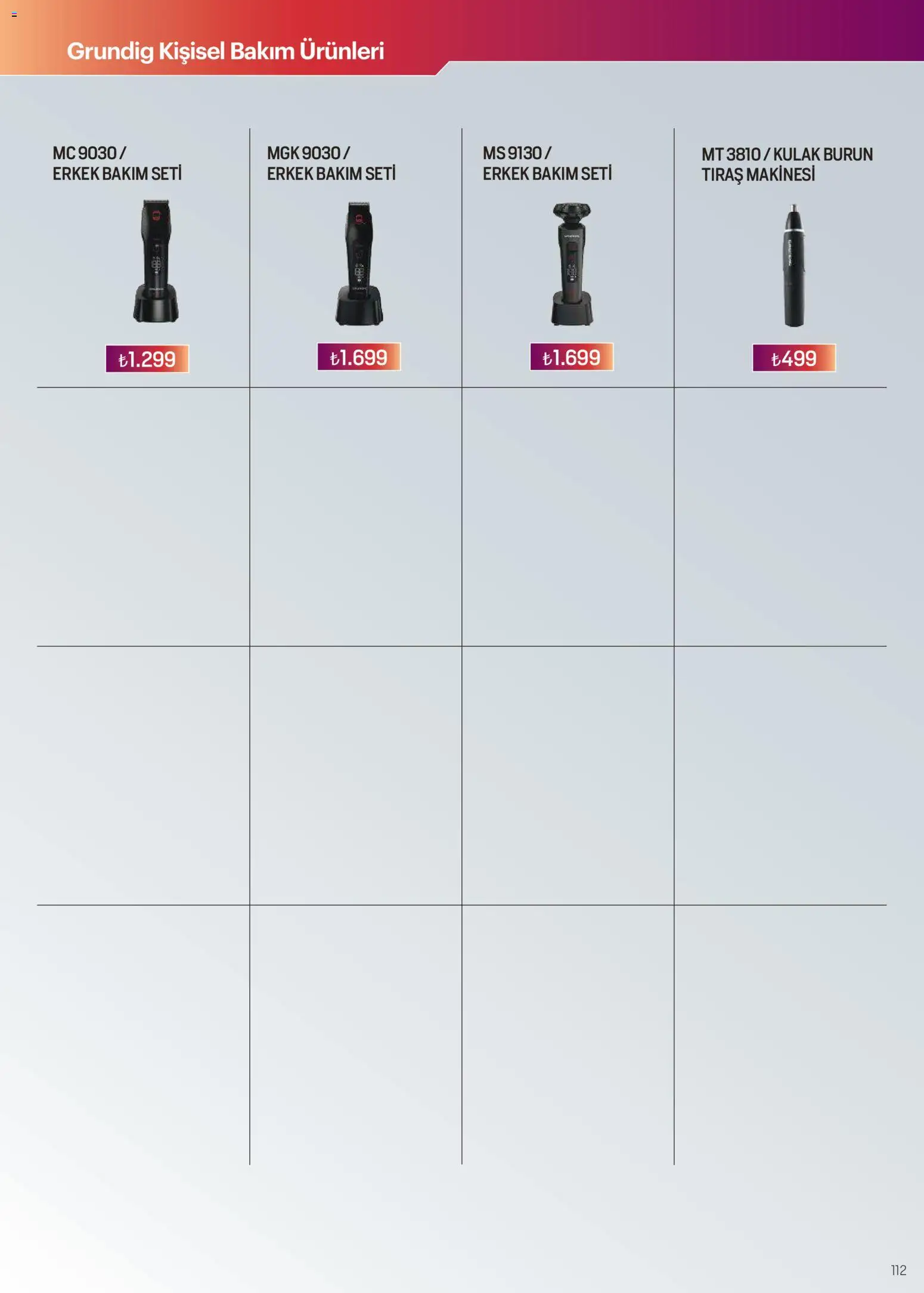 Arçelik Katalog - 01.02.2026 tarihinden itibaren geçerlidir | Sayfa: 112 | Ürünler: Tıraş makinesi