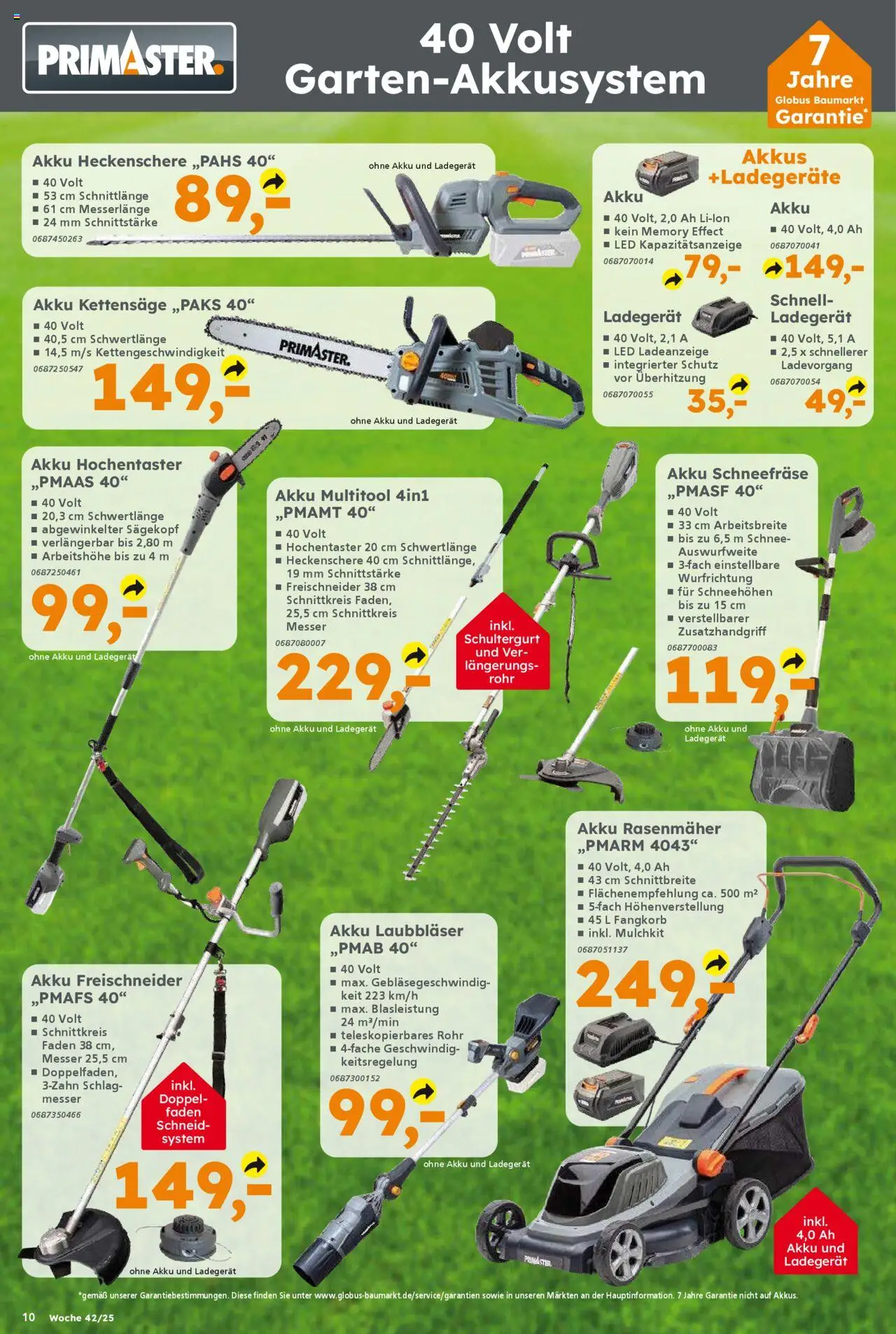 Globus Baumarkt prospekt Weinstadt-Endersbach	 – gültig ab 13.10.2025 | Seite: 10 | Produkte: Rasenmäher, Ladegerät