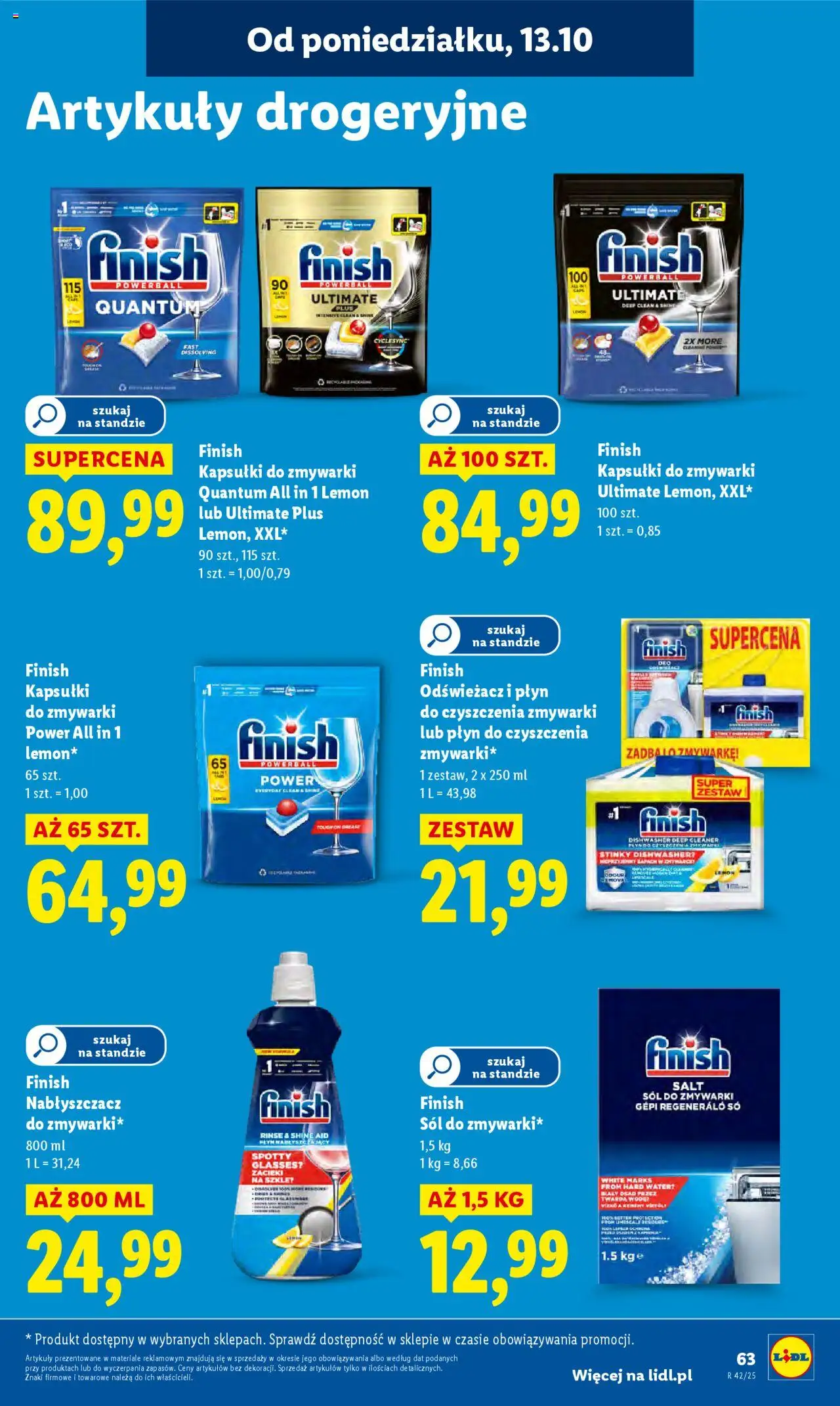 Lidl Gazetka od 13.10.2025 | Strona: 63 | Produkty: Odświeżacz, Cleaner, Zapach, Sól do zmywarki