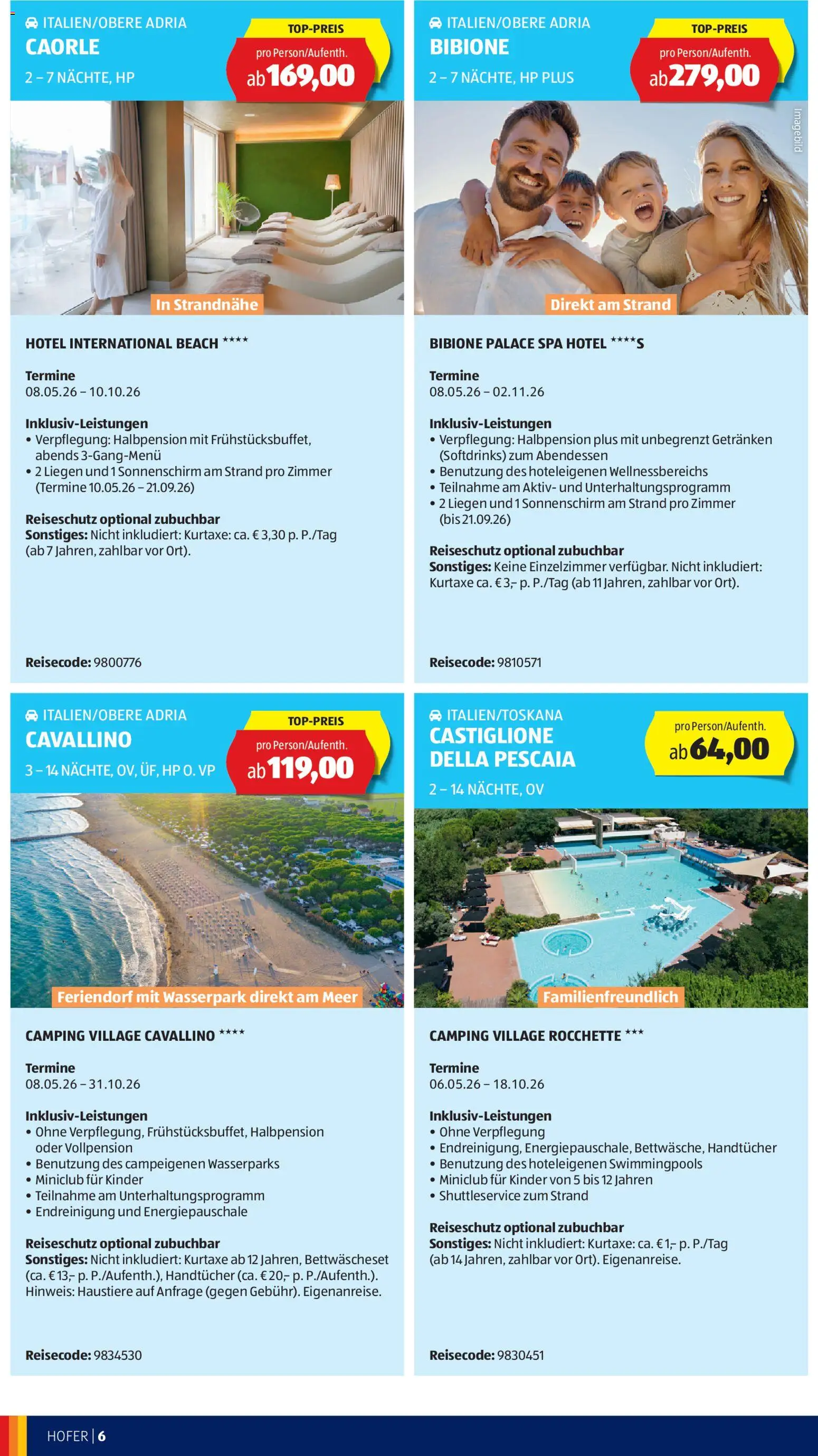 Hofer - Hofer Reisen Katalog gültig ab 29.04.2026 | Seite: 6
